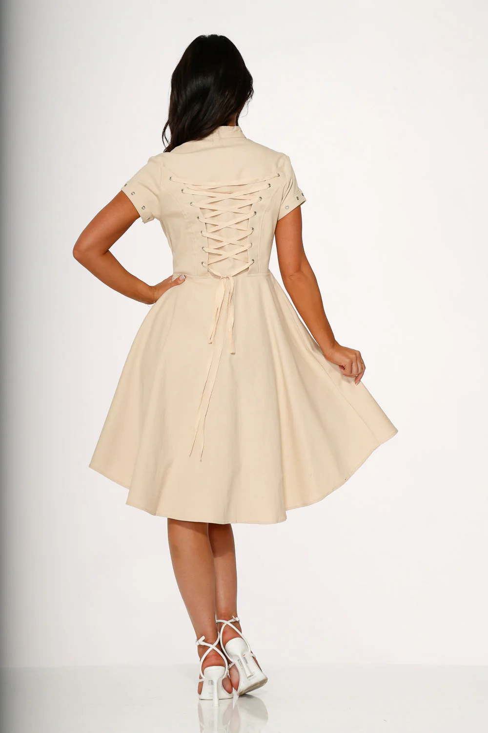 Battalion Khaki Hi-Lo Swing Dress - Image 8