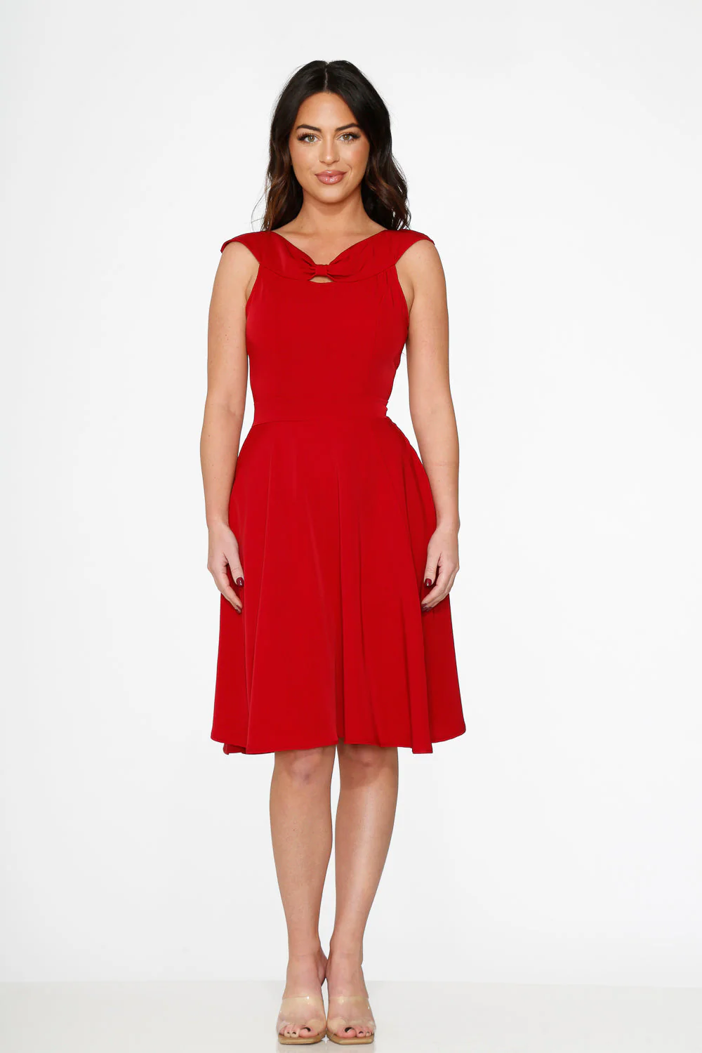Red Occasional Swing Dress - Image 8