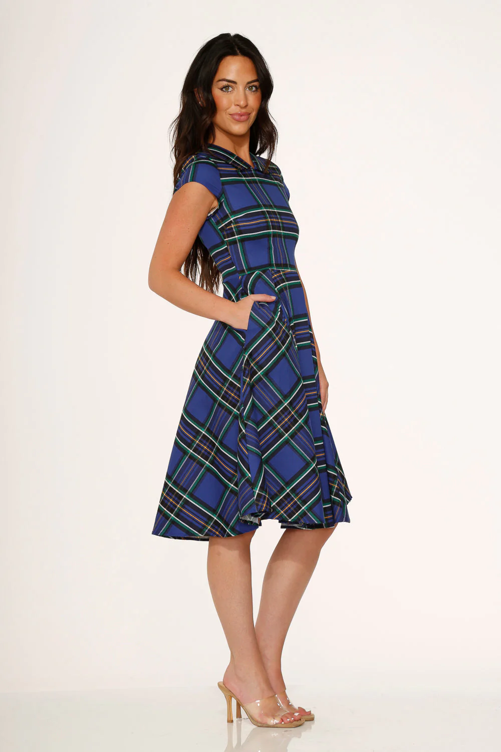 Blue Plaid Swing Dress - Image 5