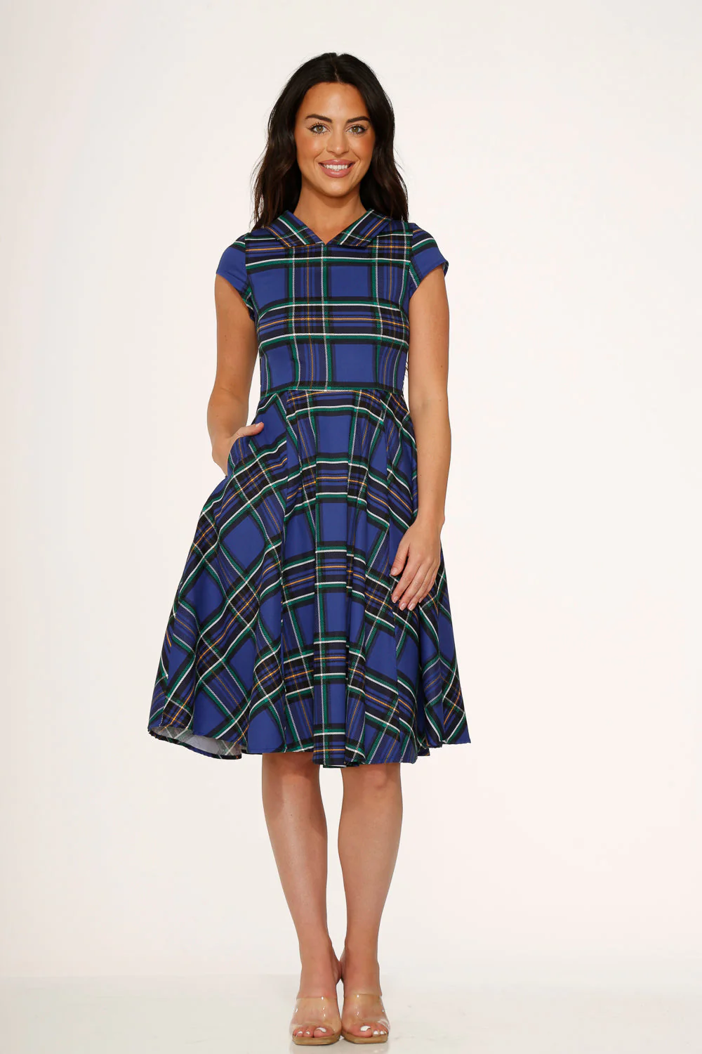 Blue Plaid Swing Dress - Image 8