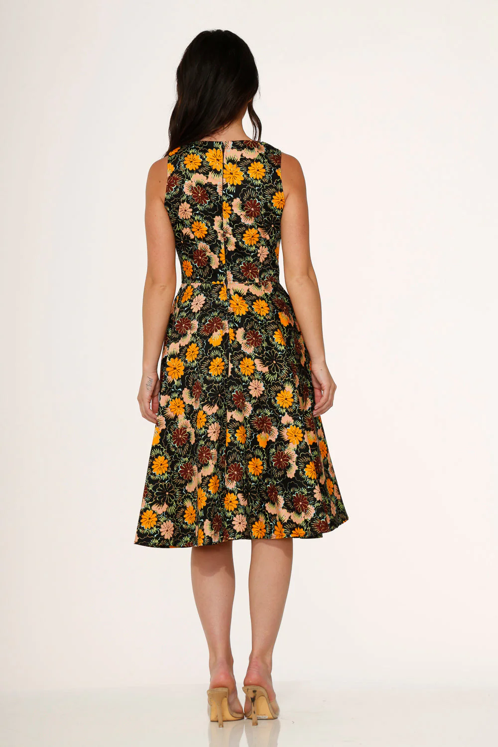 Yellow Floral Swing Dress - Image 5