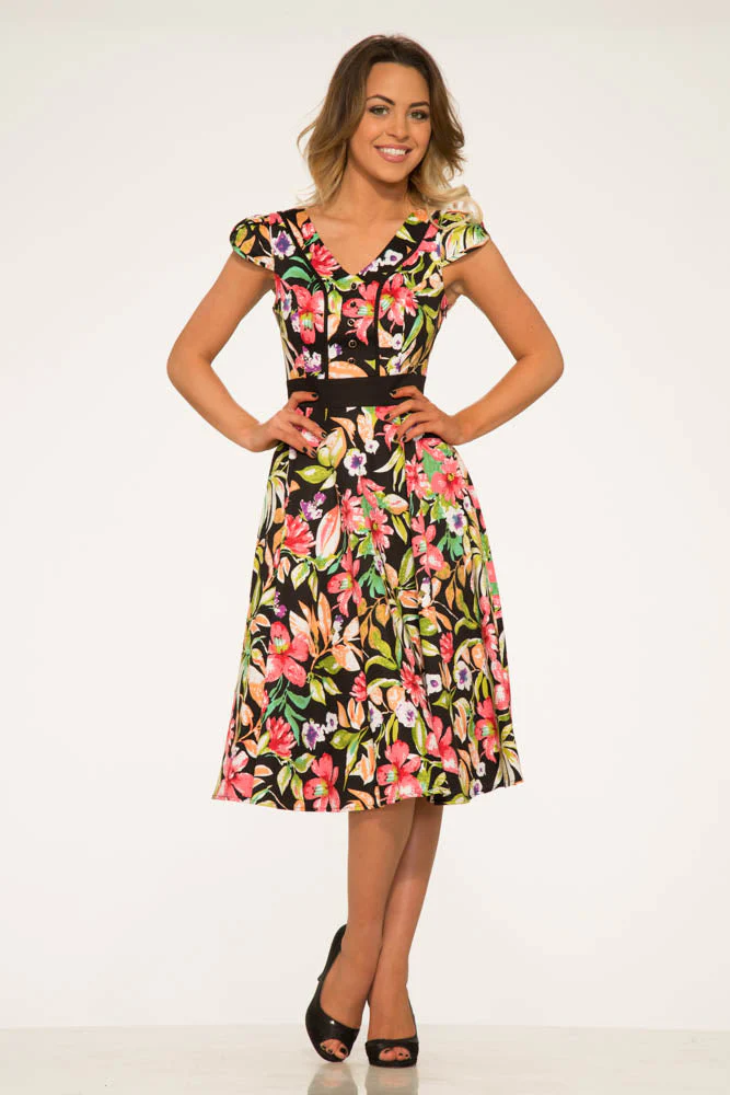 Tropical Mix Floral Swing Dress - Image 5