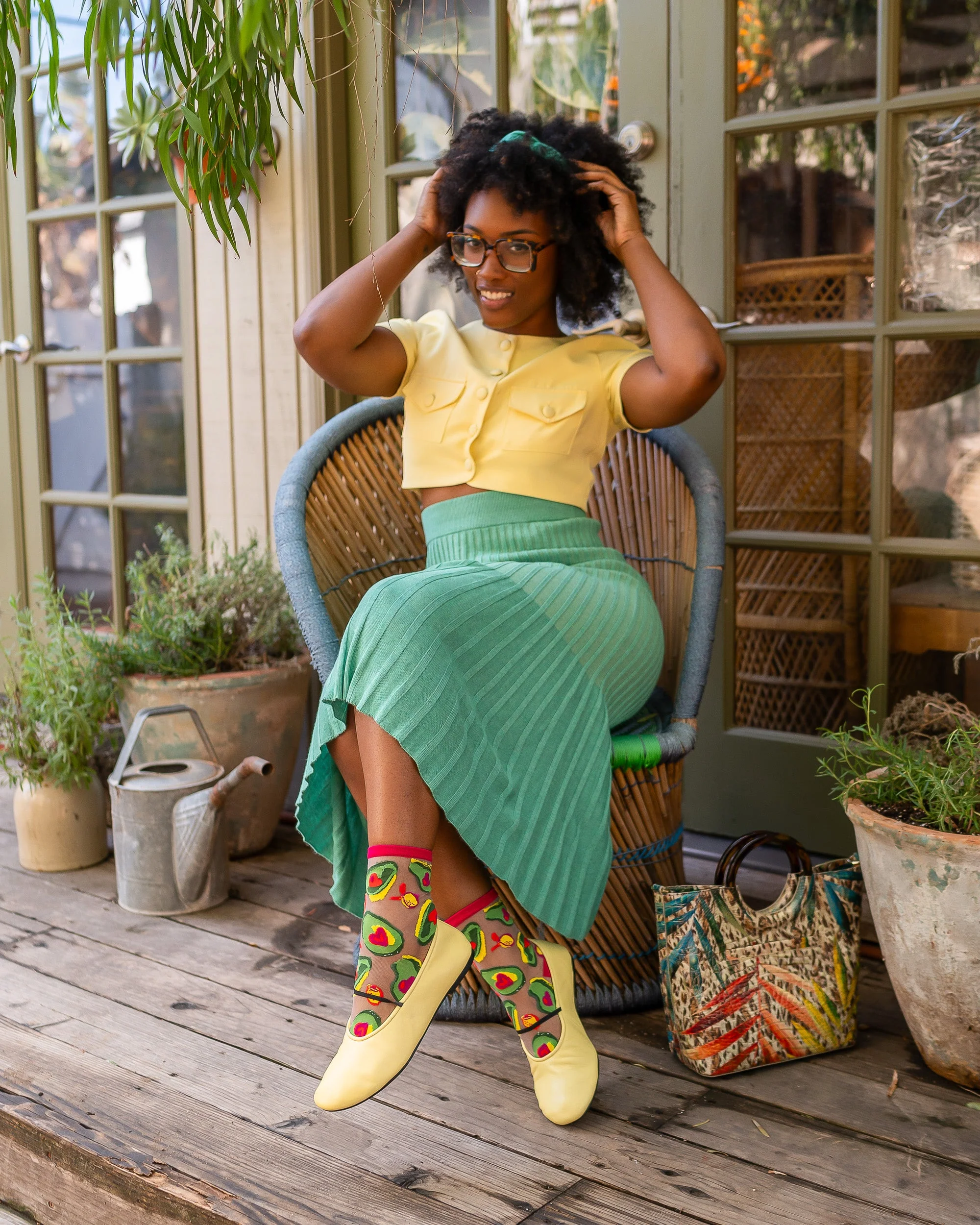 Avocado Lover Sheer Crew Sock - Image 10