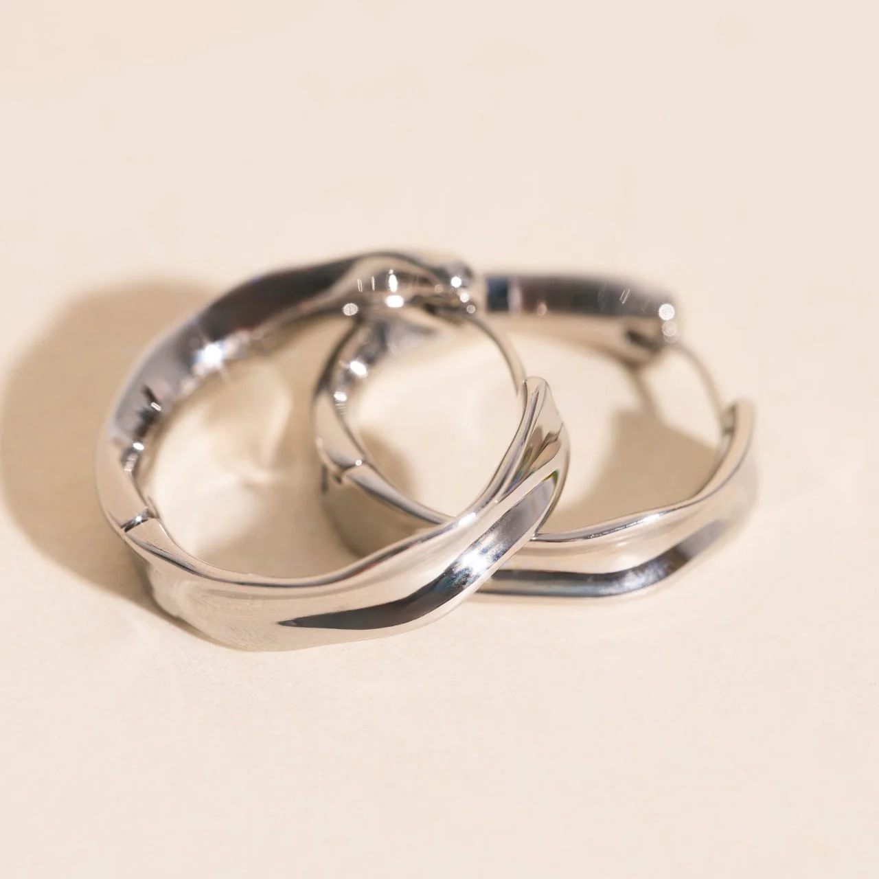 Bangle Rounded Huggie Hoop Earrings - Image 6