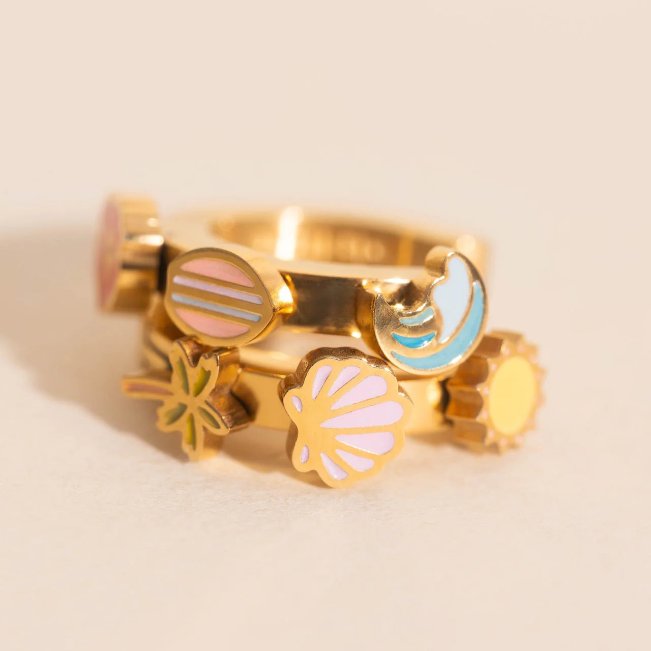 Beach 3D Huggie Hoop Earrings - Image 2