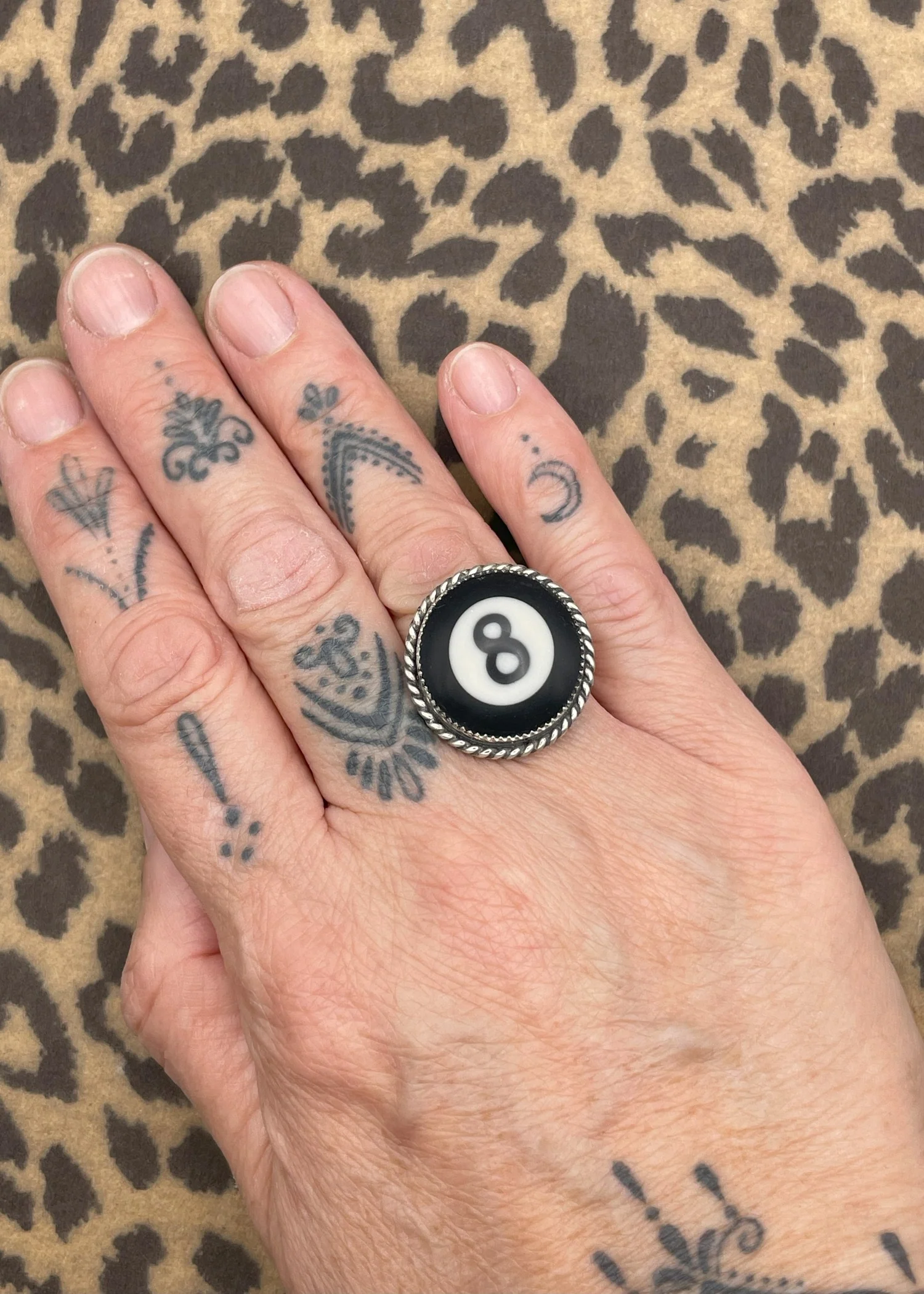 Sterling Silver Ring Black Billiard 8-Ball - Image 2
