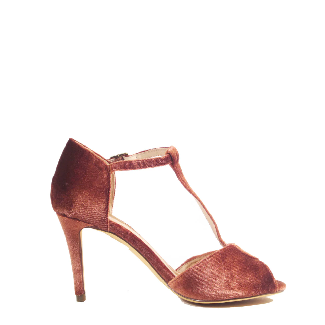 Blondie T-Strap Velvet Heels - Image 9