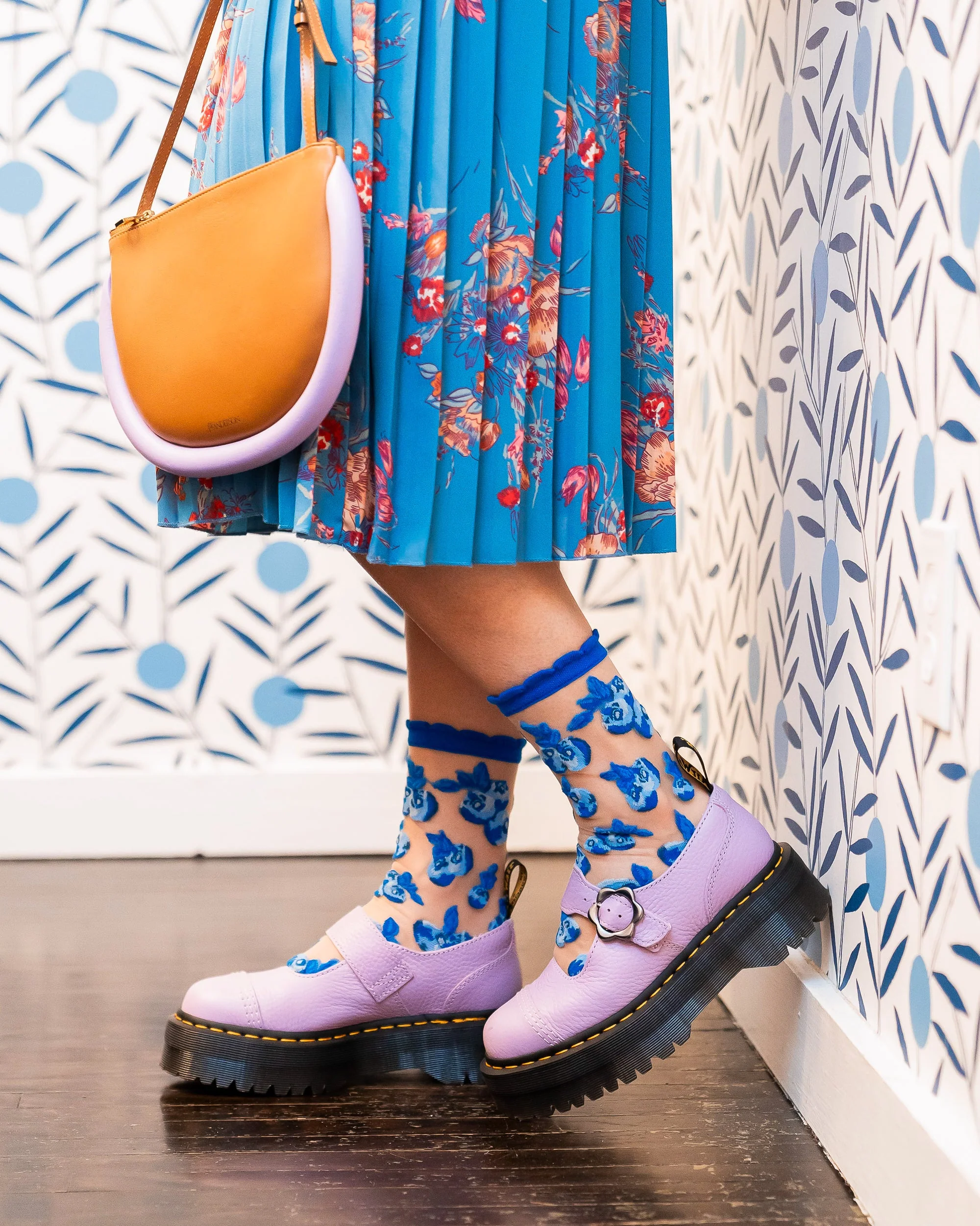 Blueberry Ruffle Sheer Crew Sock - Image 4