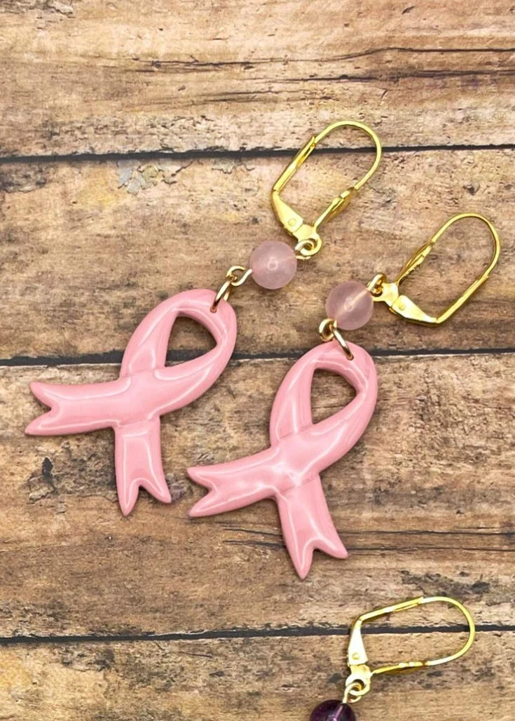 Cancer Awareness Ribbon Earrings - Image 5