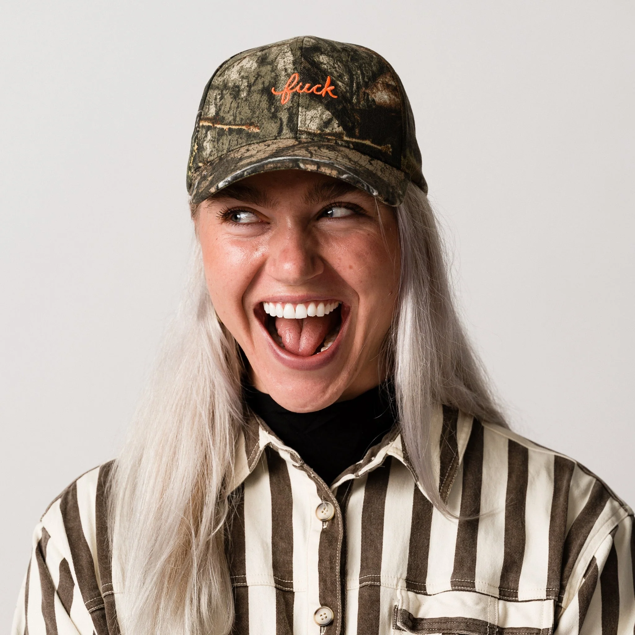 Camo Fuck Script Baseball Hat - Image 3