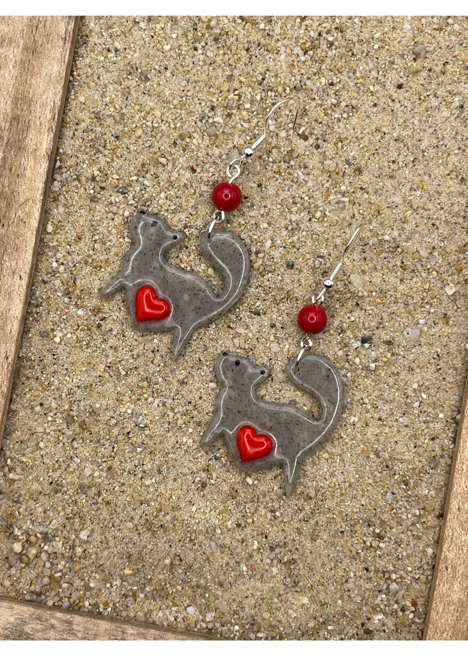 Grey Prancing Cat Lover Earrings - Image 3