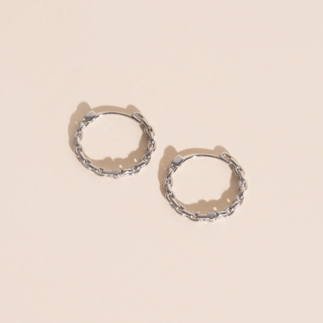Chain Huggie Hoop Earrings - Image 6