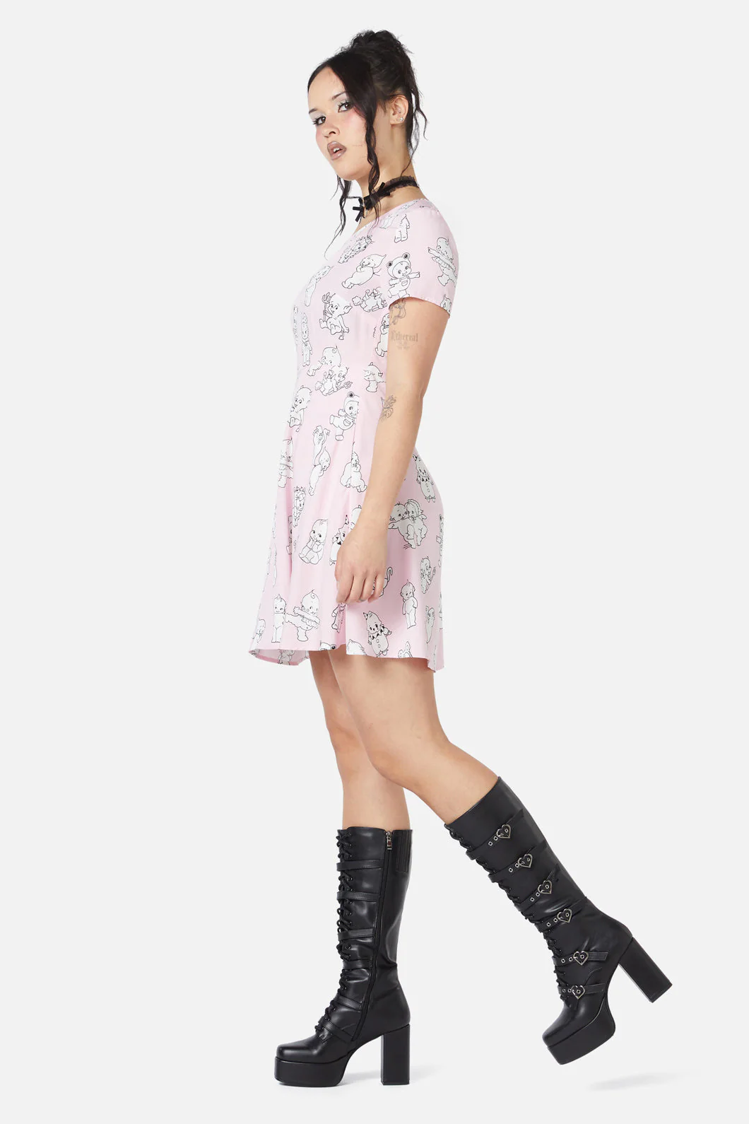 Cherub Face Printed Dress - Image 4