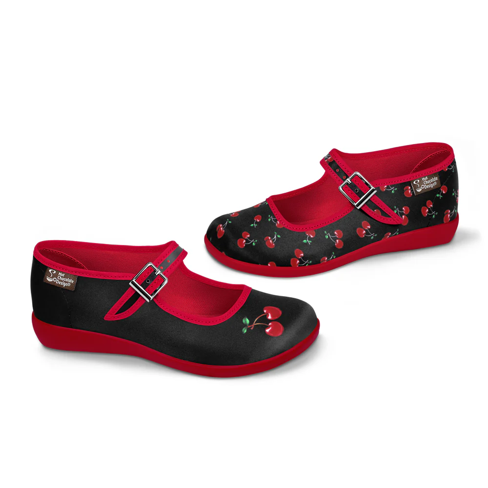 Chocolaticas® Cherry Black Women's Mary Jane Flat - Image 2