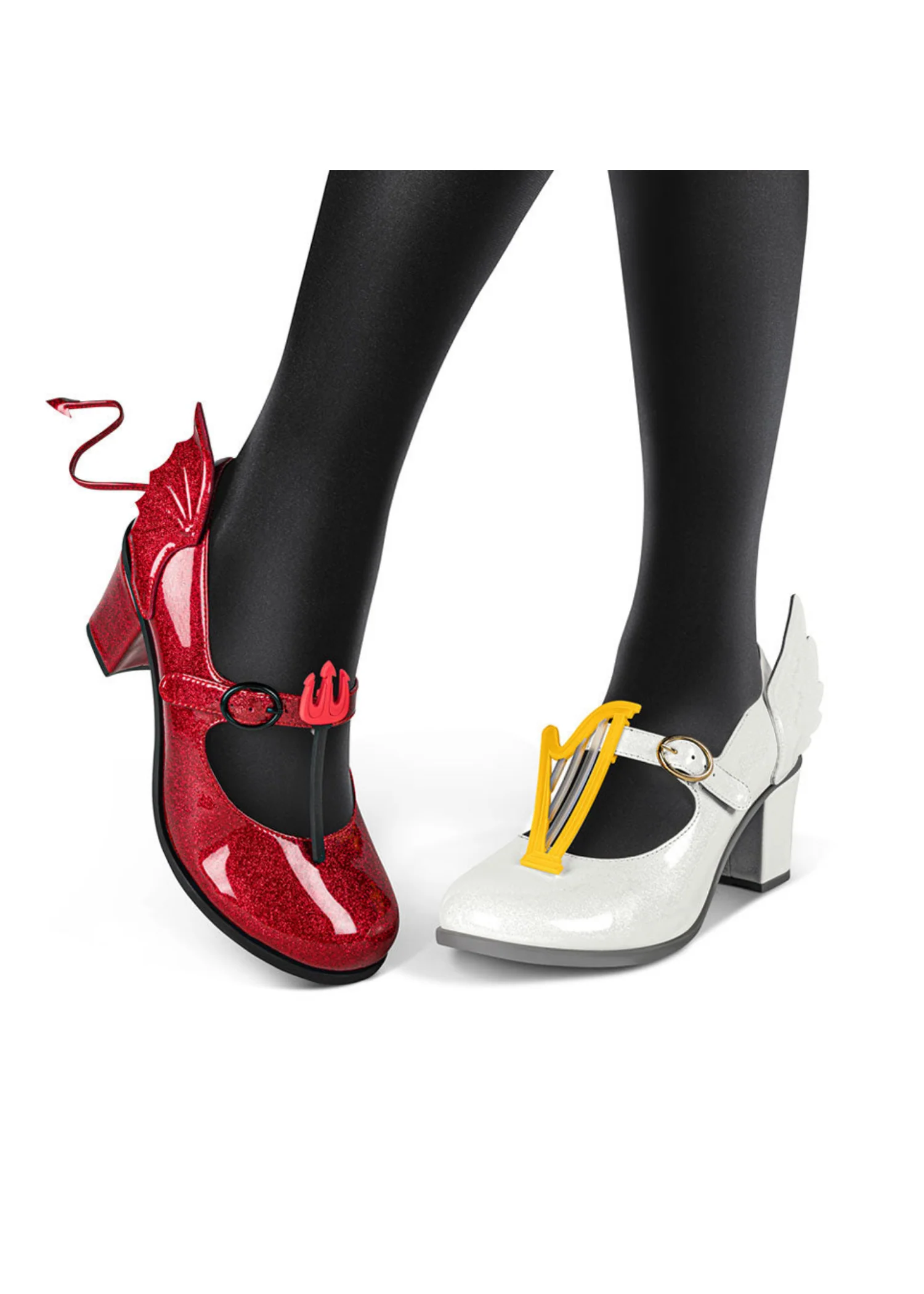 Chocolaticas® Mid Heels Angel & Demon Women's Mary Jane Pump