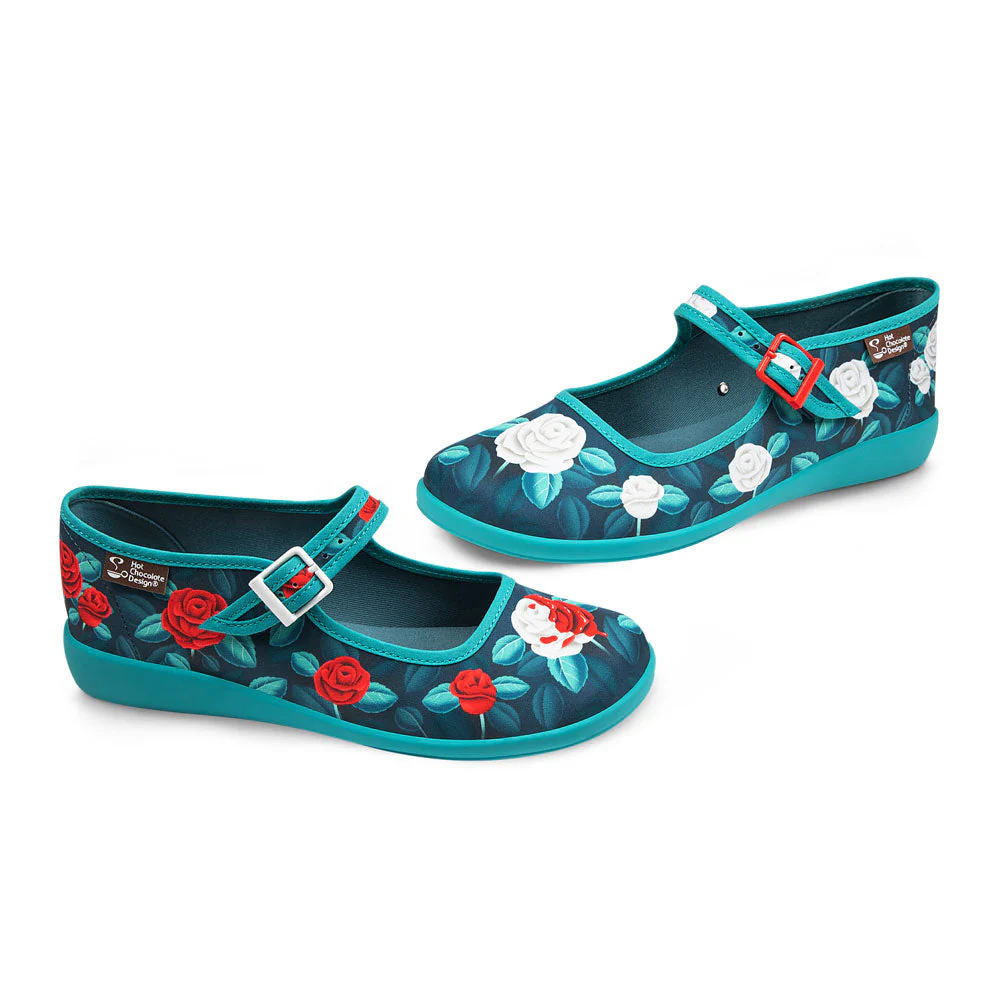 Chocolaticas® Paint The Roses Red Women's Mary Jane Flat - Image 4