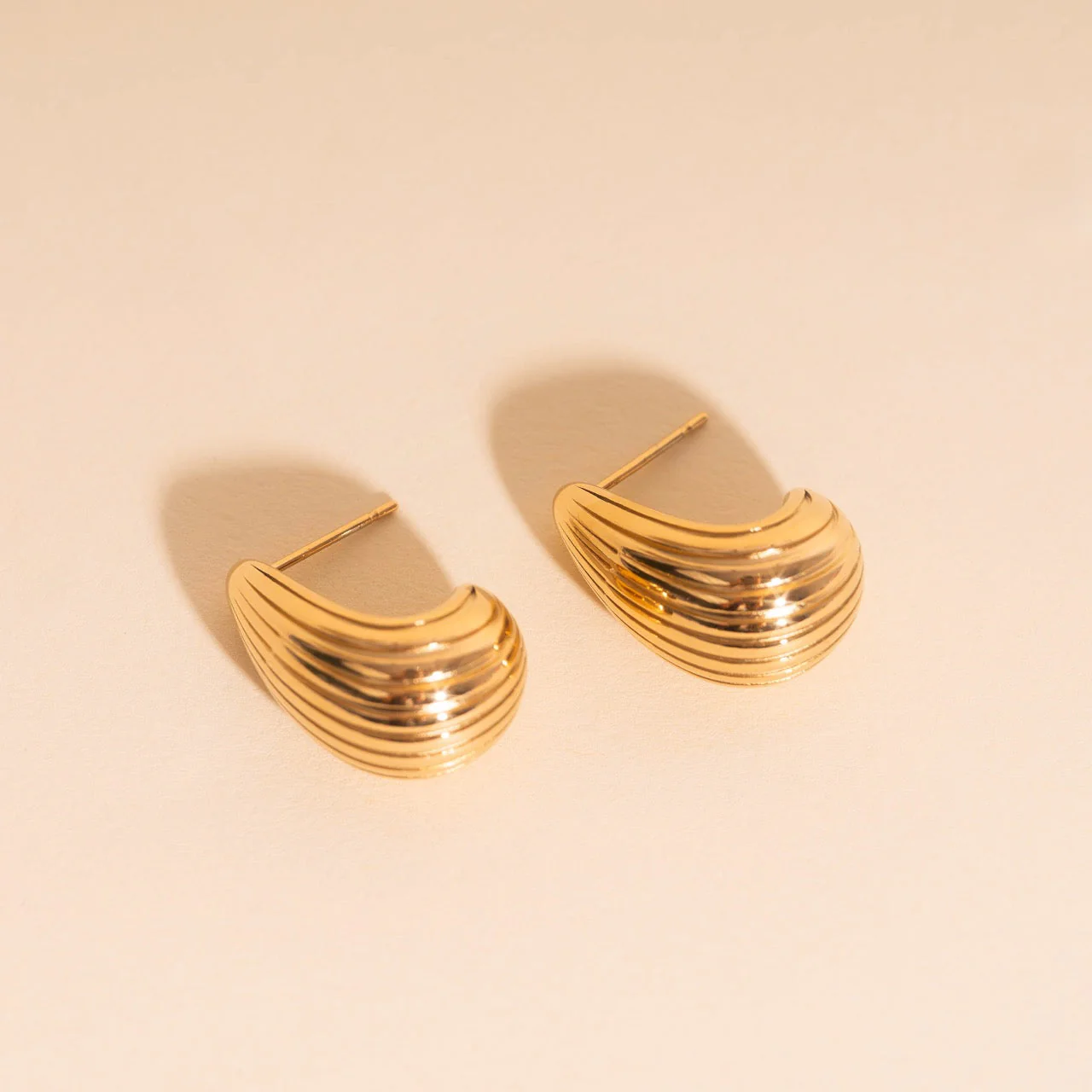 Chunky Tear Drop Stud Earrings - Image 3