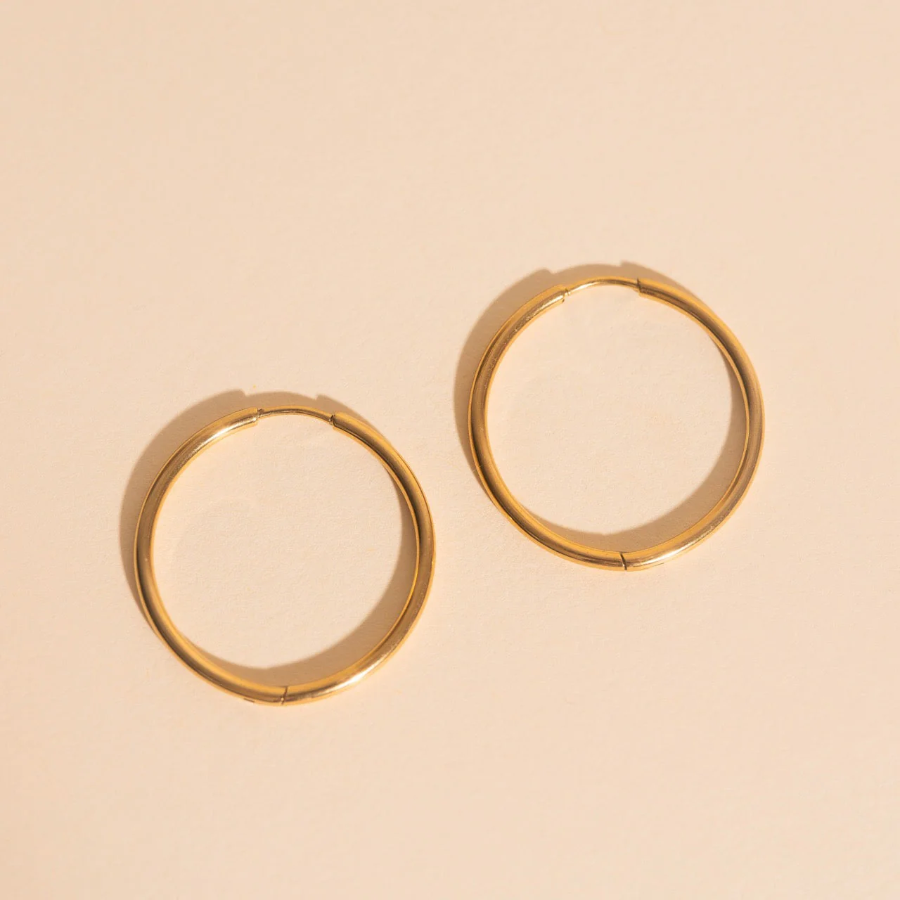Circle Rounded Huggie Hoop Earrings - Image 7