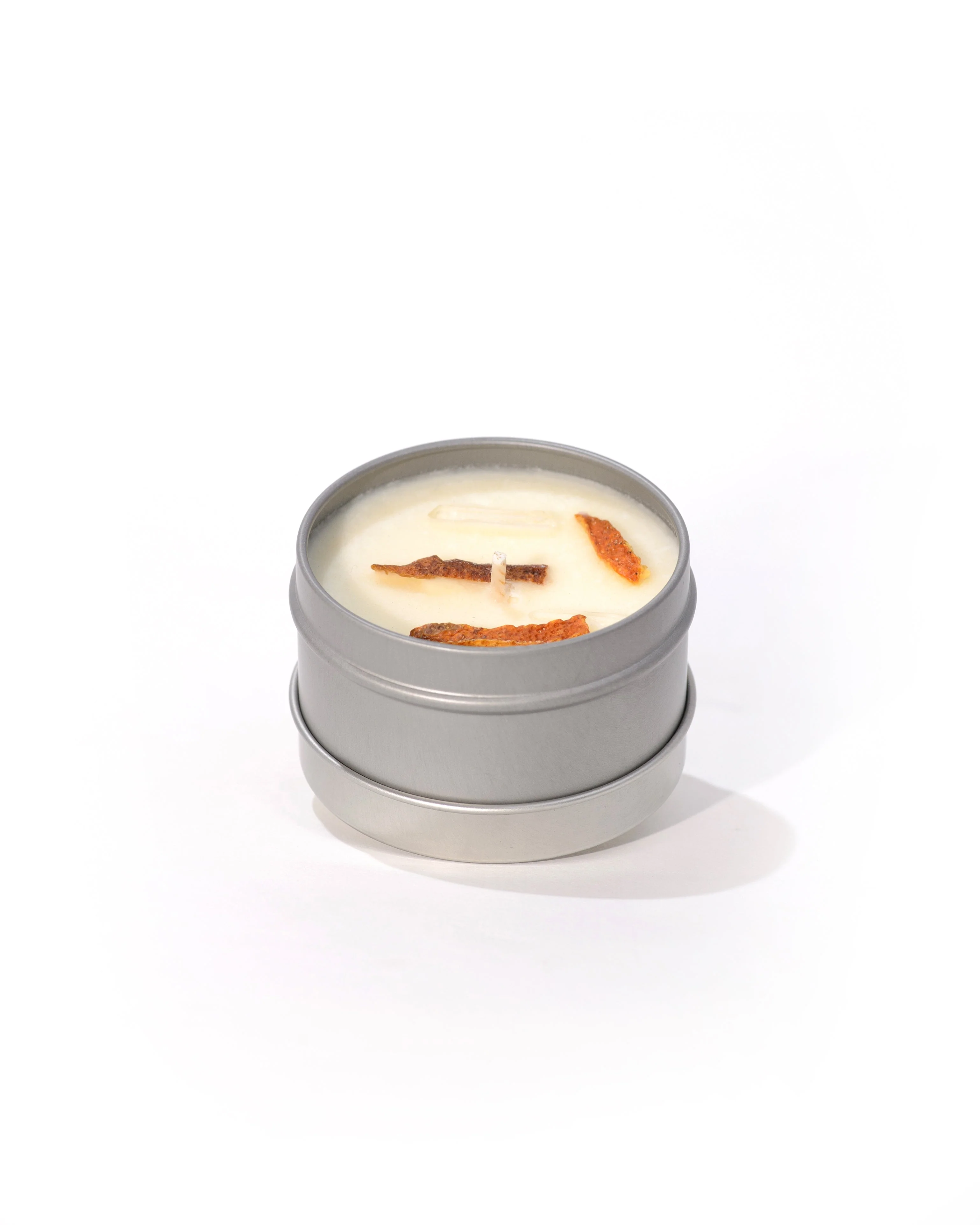Citrus Ritual Candle with Quartz and Herbs - Image 3