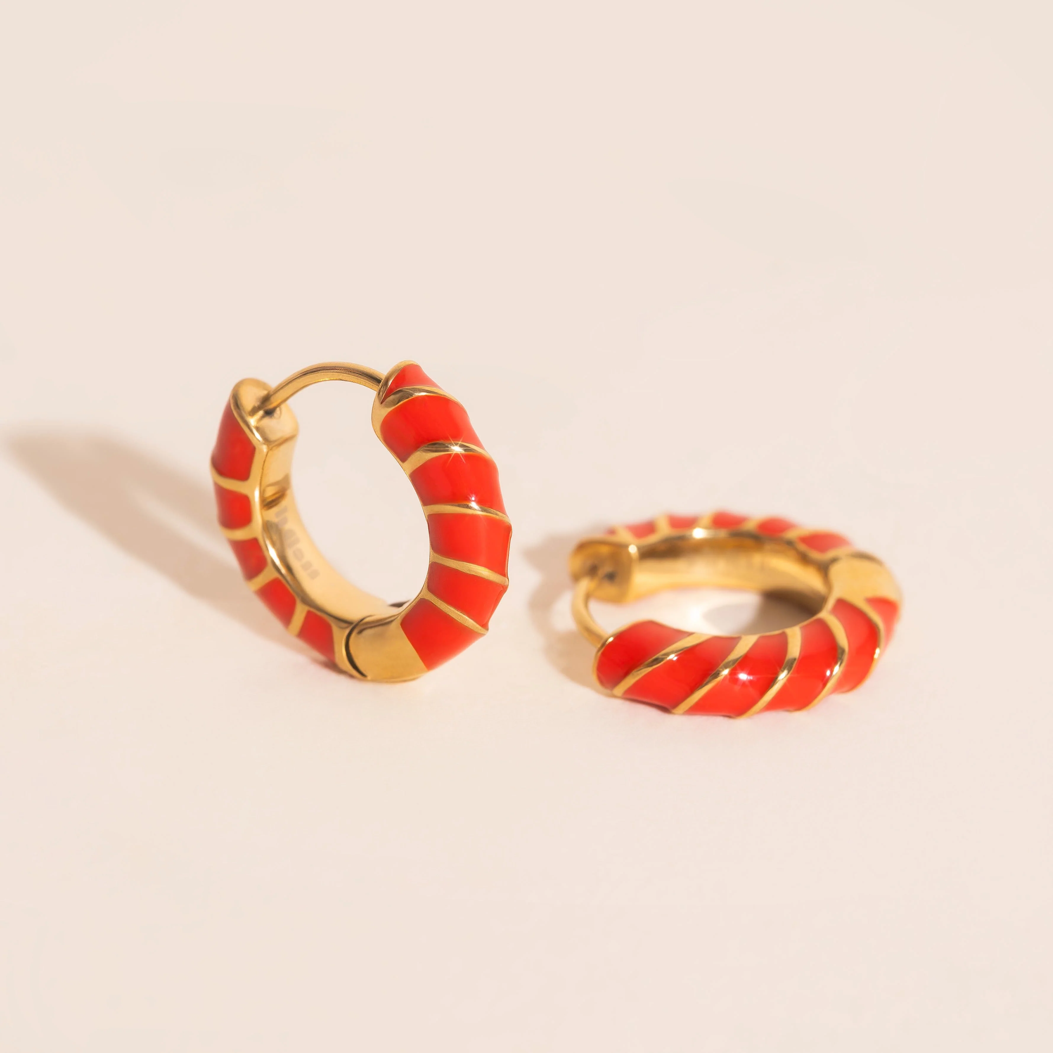 Color Chunky Rounded Huggie Hoop Earrings - Image 8