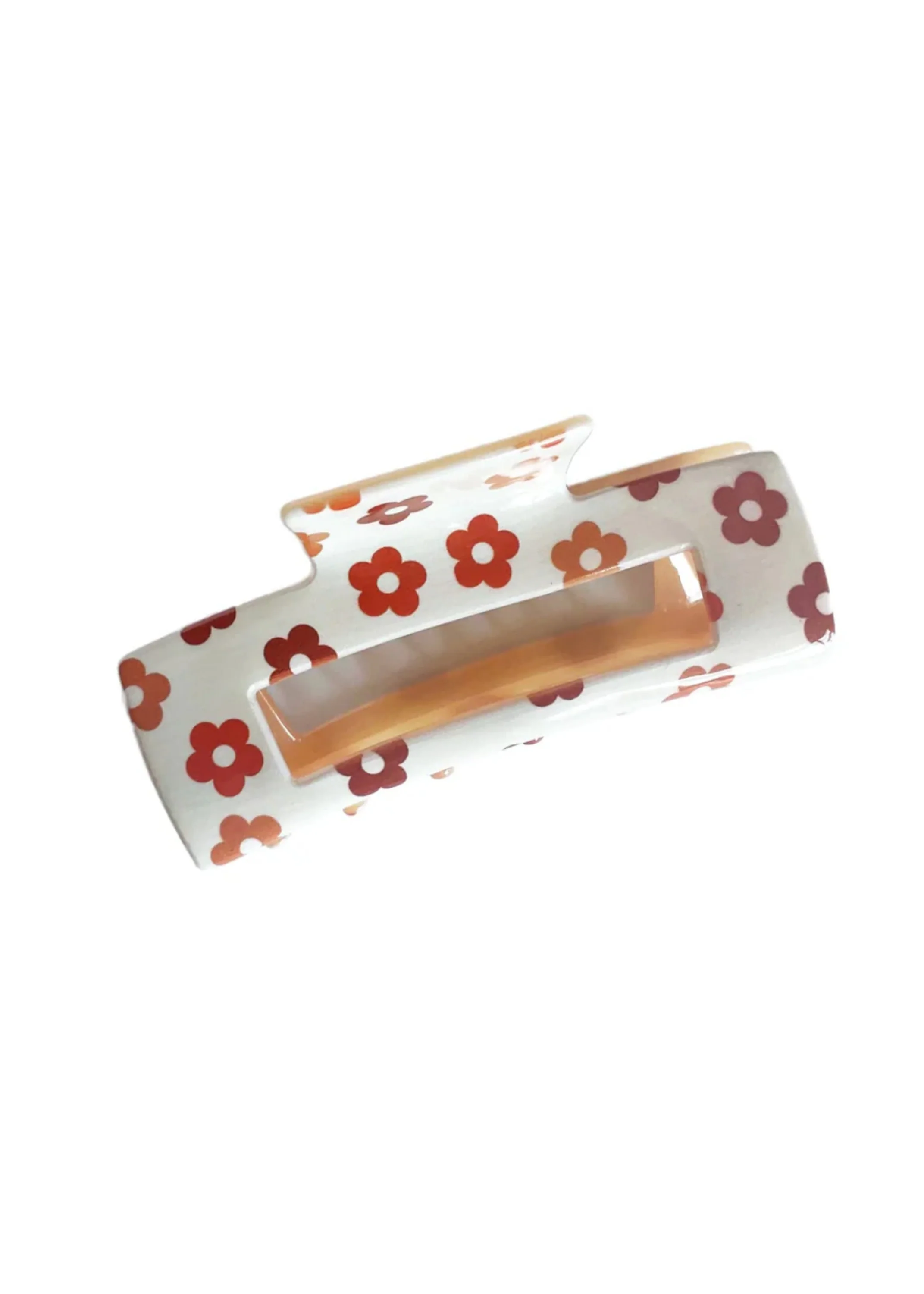 Cream Retro Daisies Claw Hair Clip