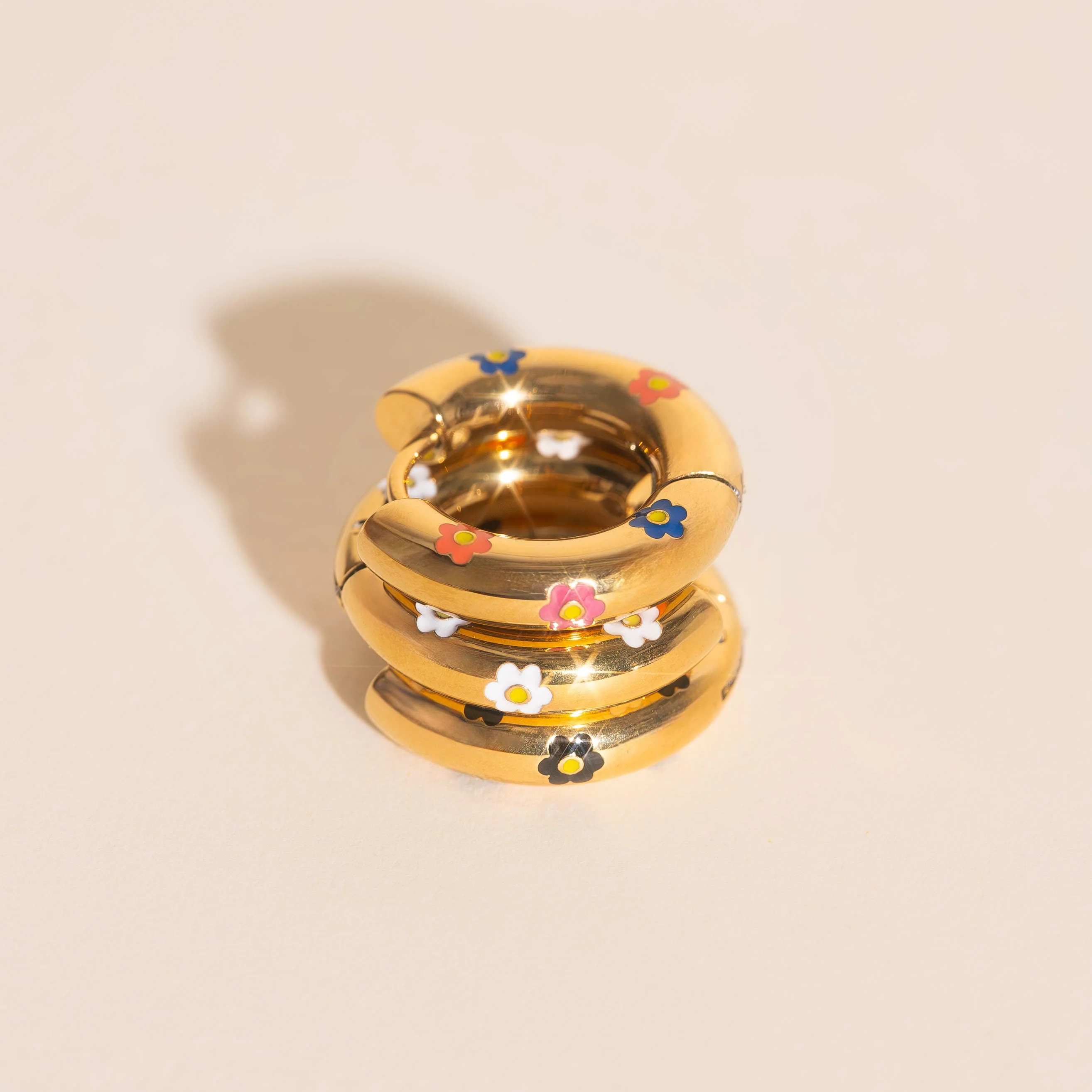 Daisy Chunky Rounded Huggie Hoop Earrings - Image 27