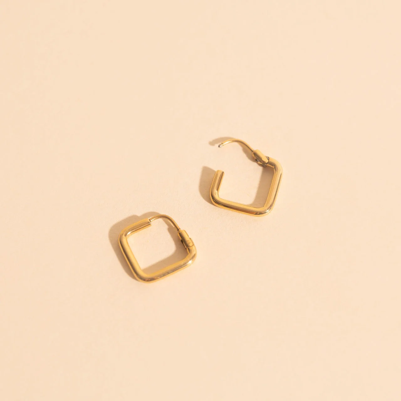 Diamond Rounded Huggie Hoop Earrings - Image 5