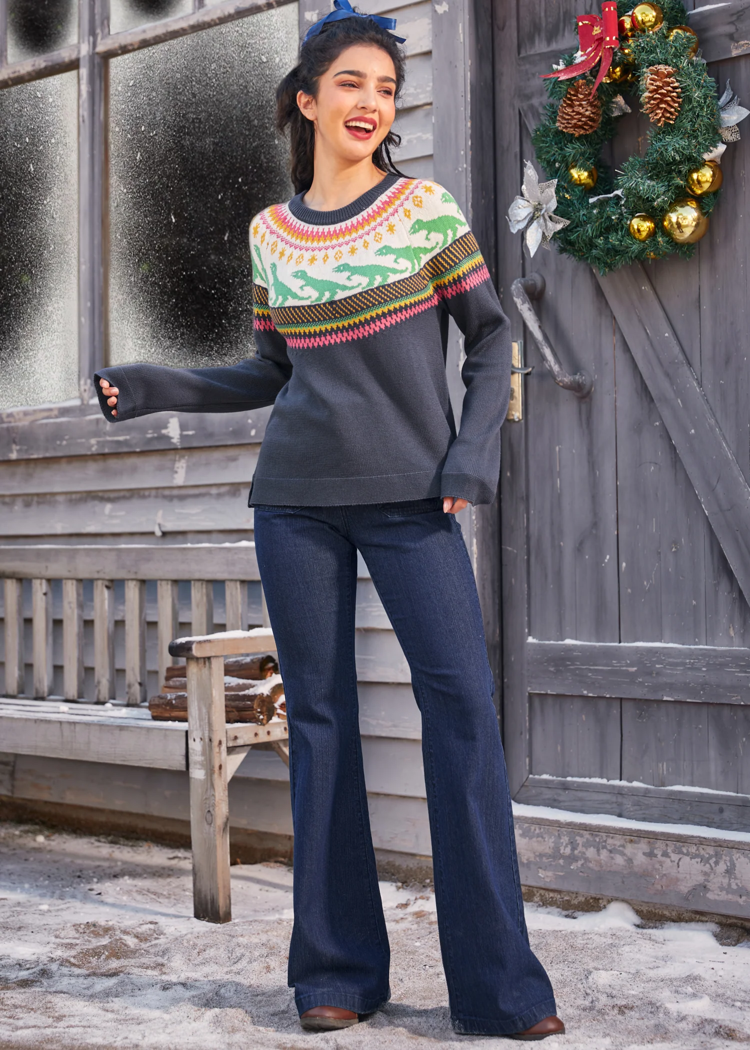 Retro Charm Raglan Sweater - Image 4