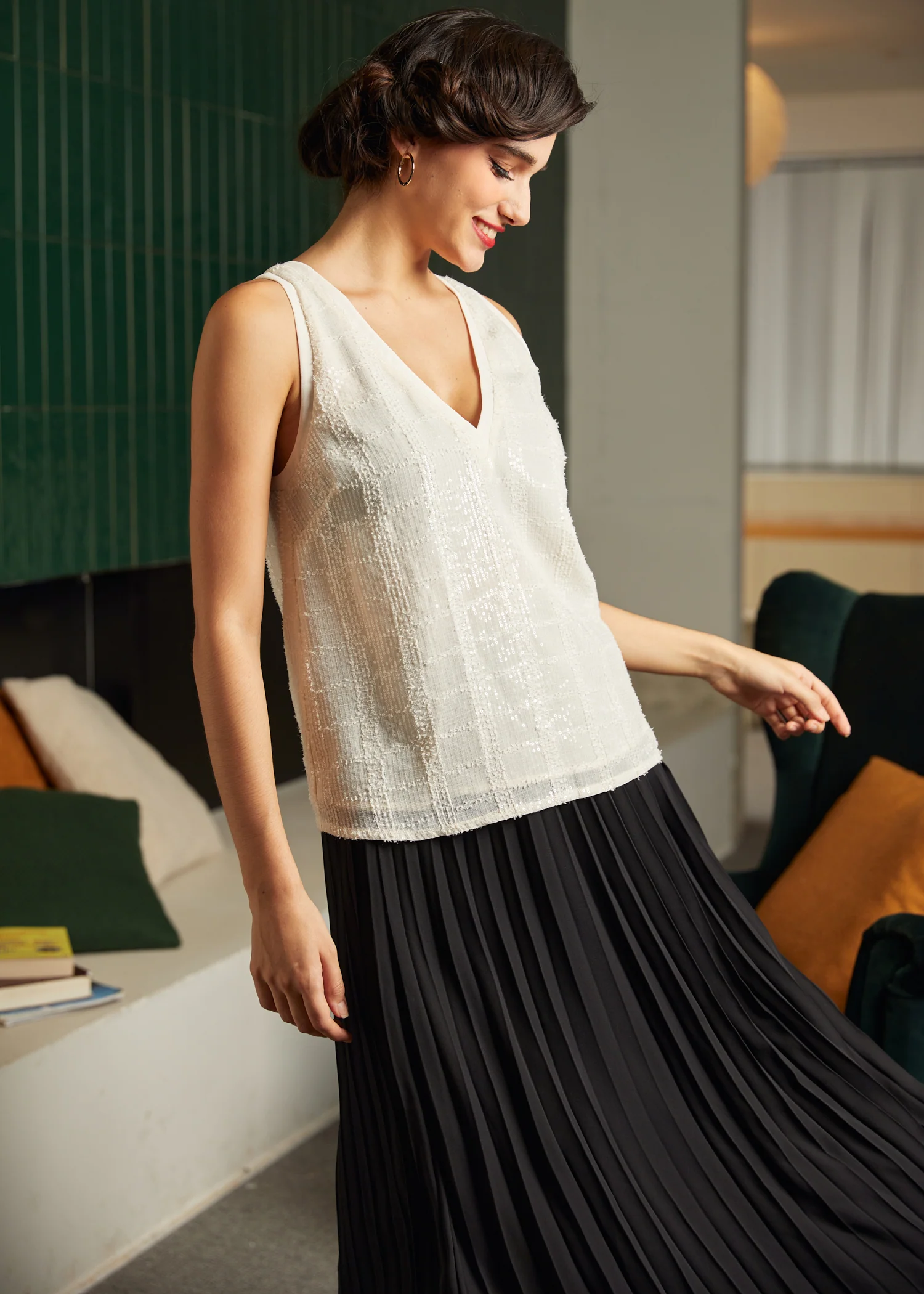 Classic Cutie Double V-Neck Tank Top - Image 4