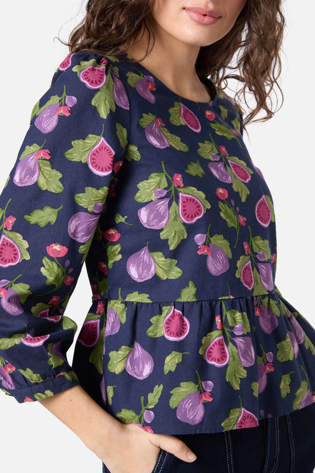 Fig Smock Peplum Top - Image 2