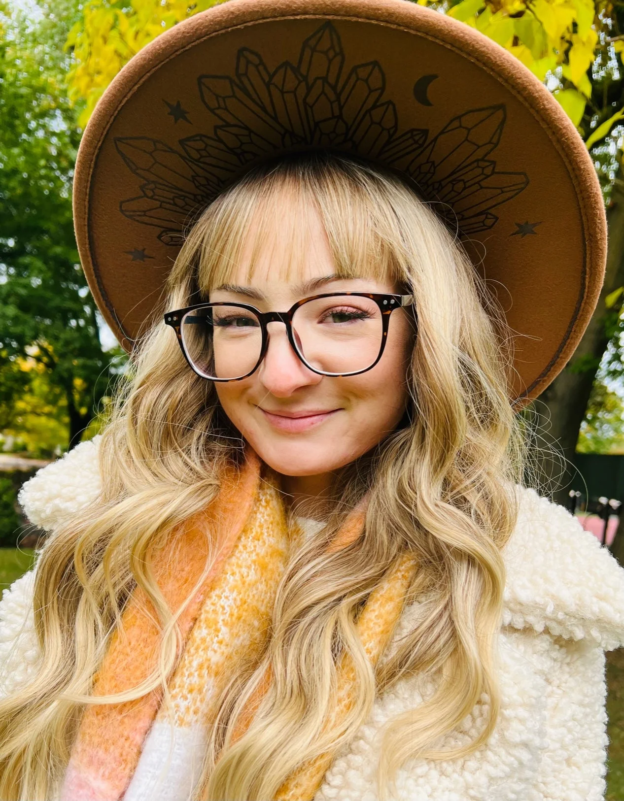 Vegan Felt Hat - XL Brim - Moonlight Crystals