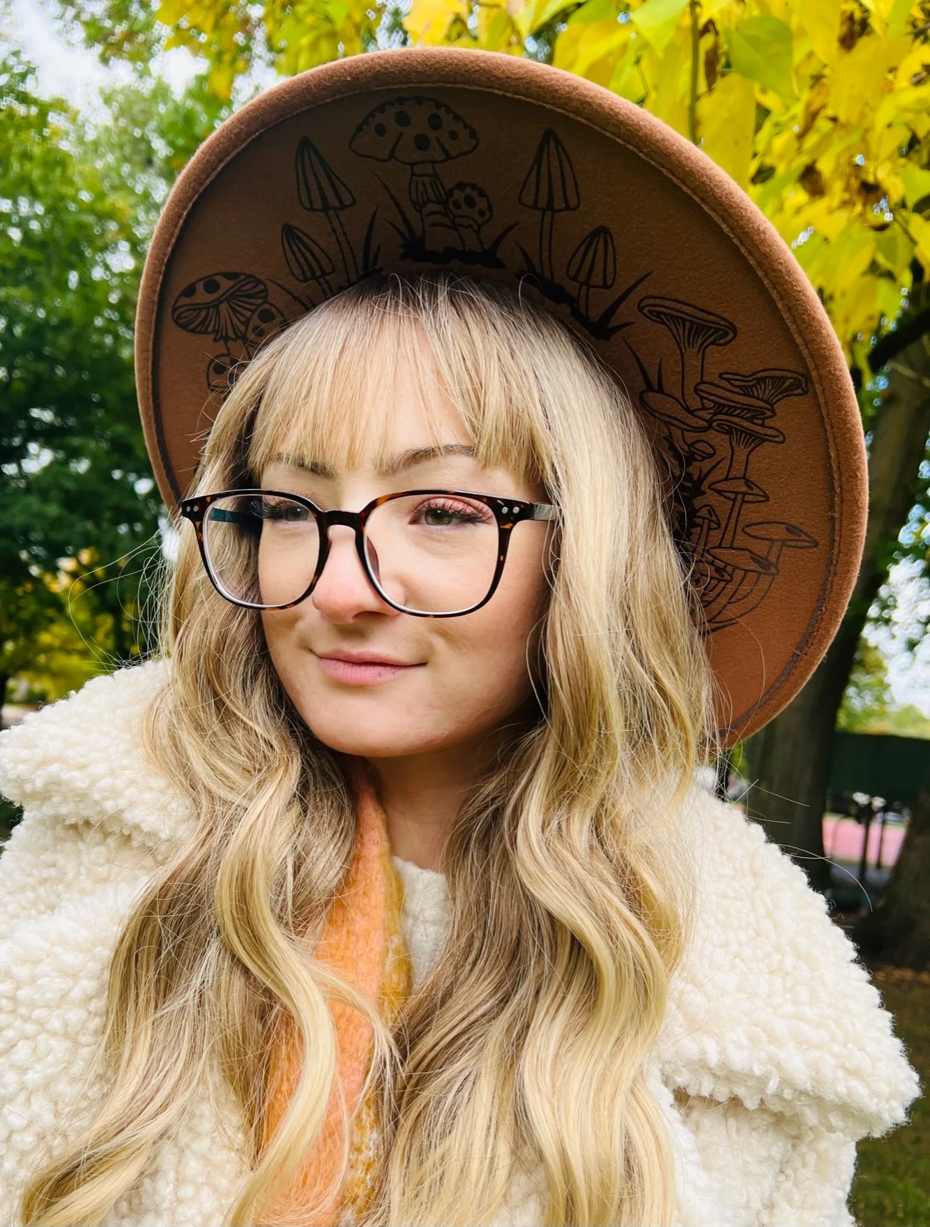 Vegan Felt Hat - XL Brim - Mushrooms - Image 2