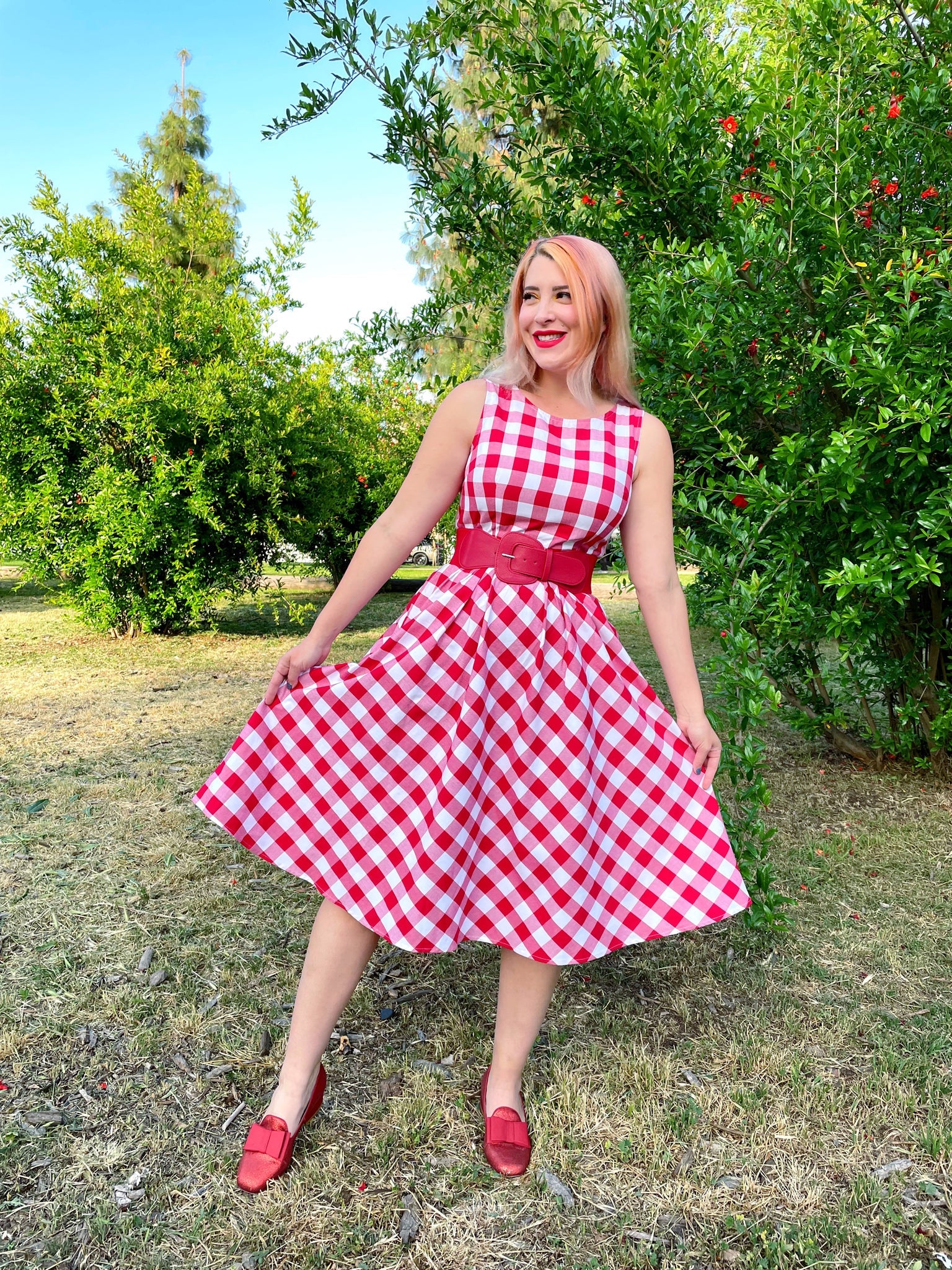 Gingham Midi Dress - Image 3