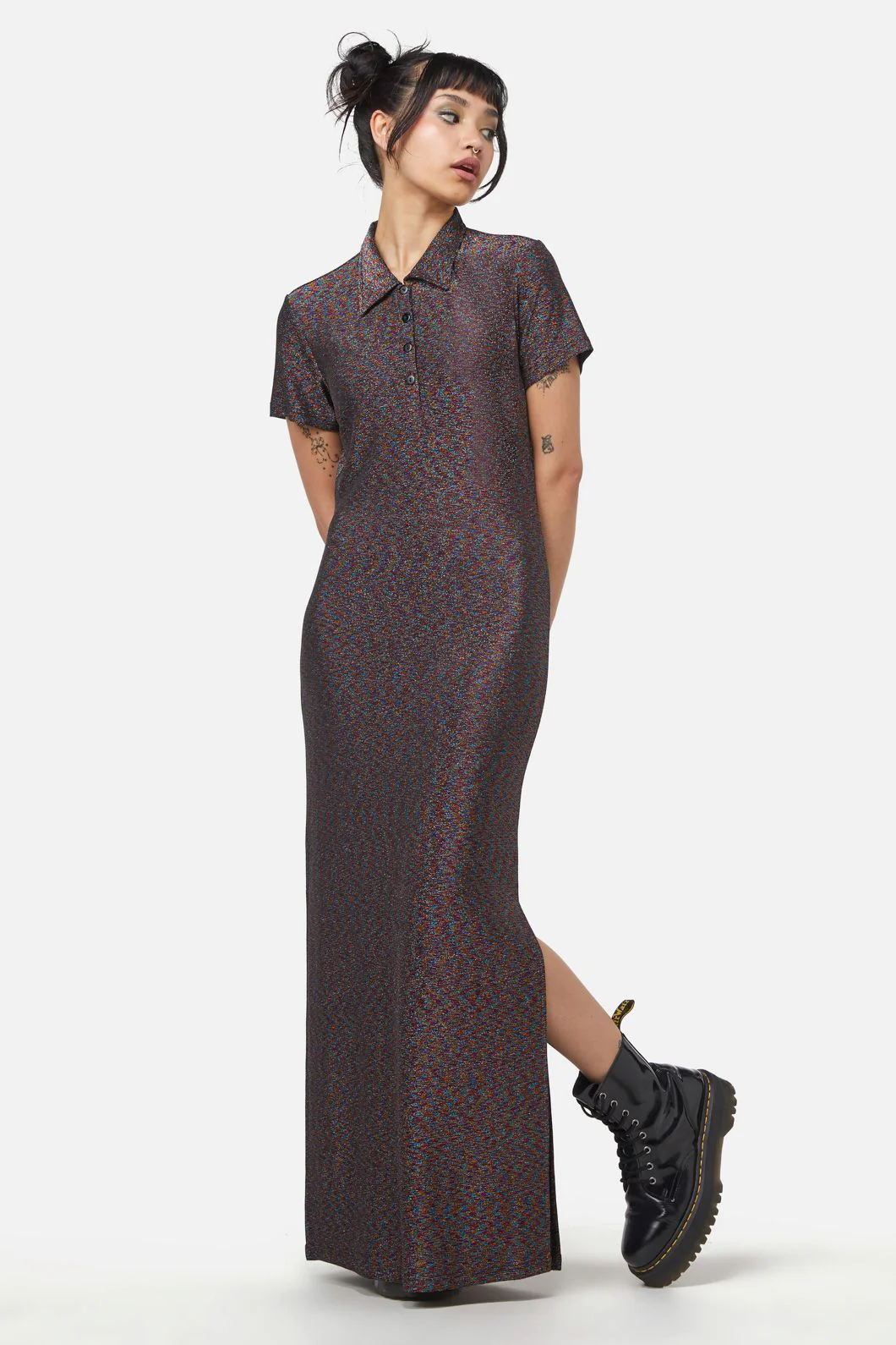 Glitter Mesh Midi Dress - Image 6