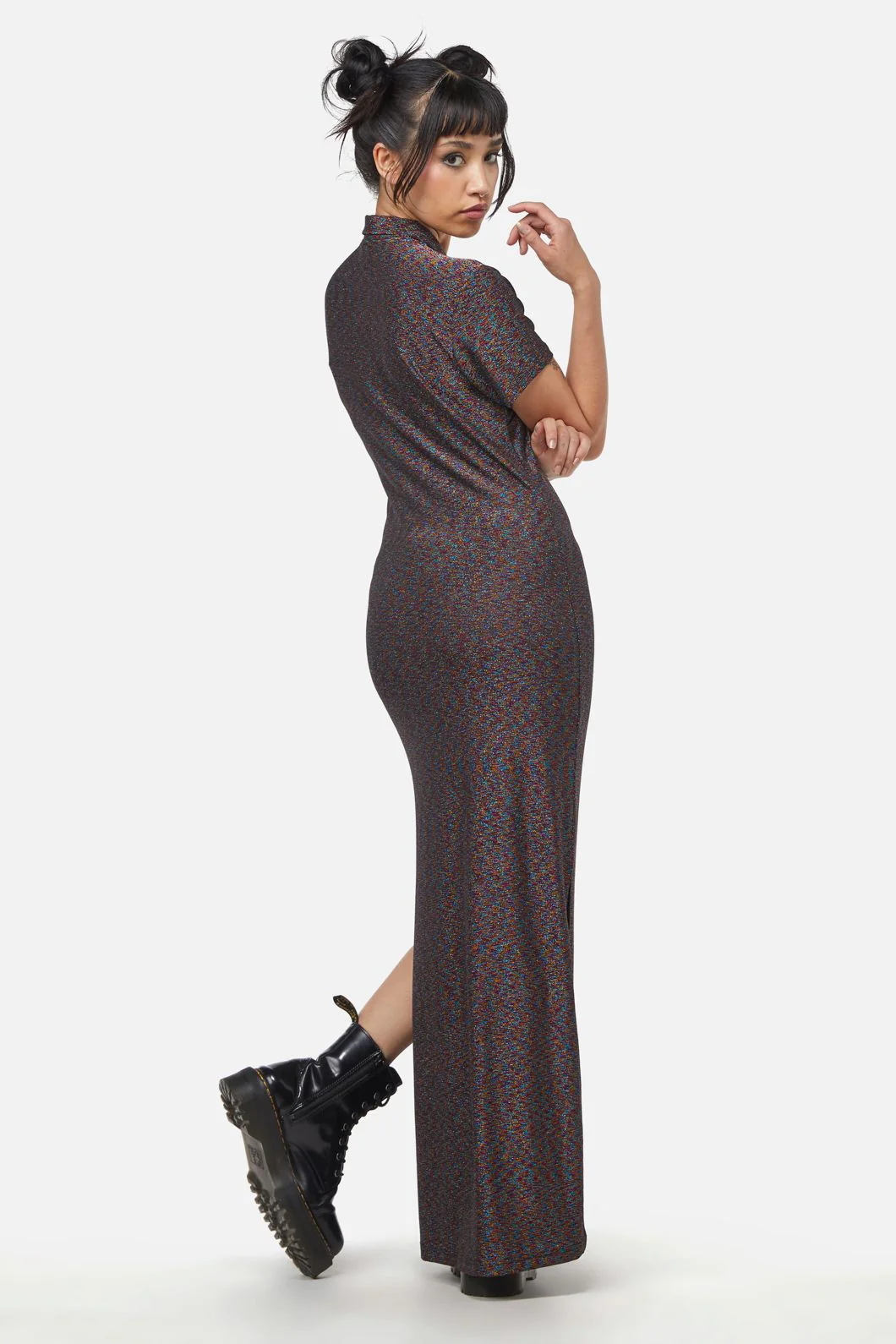 Glitter Mesh Midi Dress - Image 9