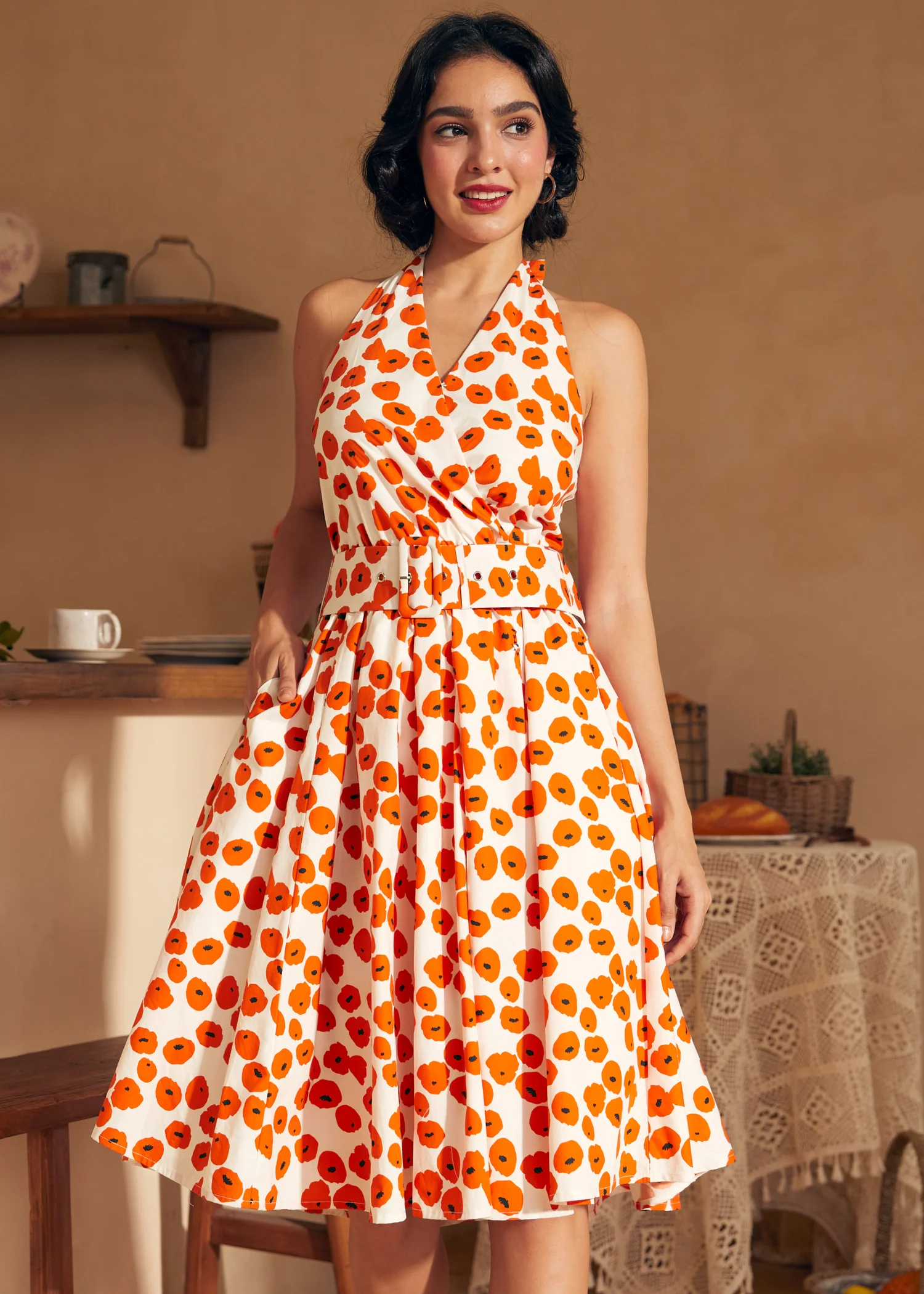 Instant Energy Faux-Wrap Halter Dress - Image 8