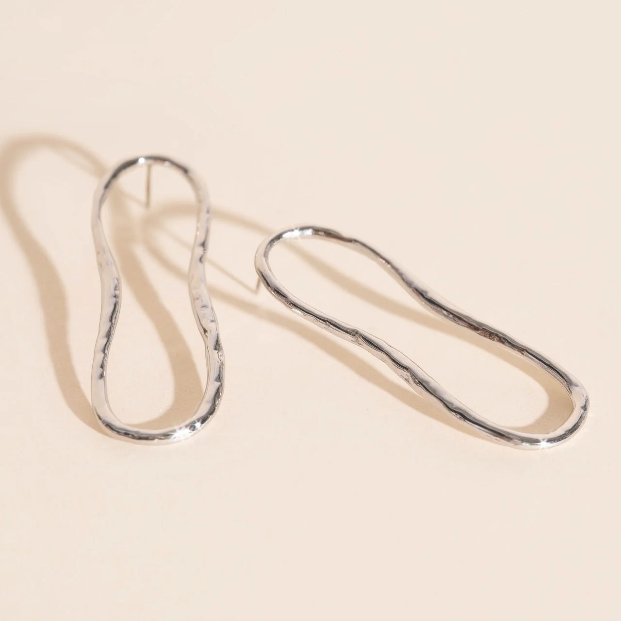 Hammered Oval Stud Earrings - Image 5