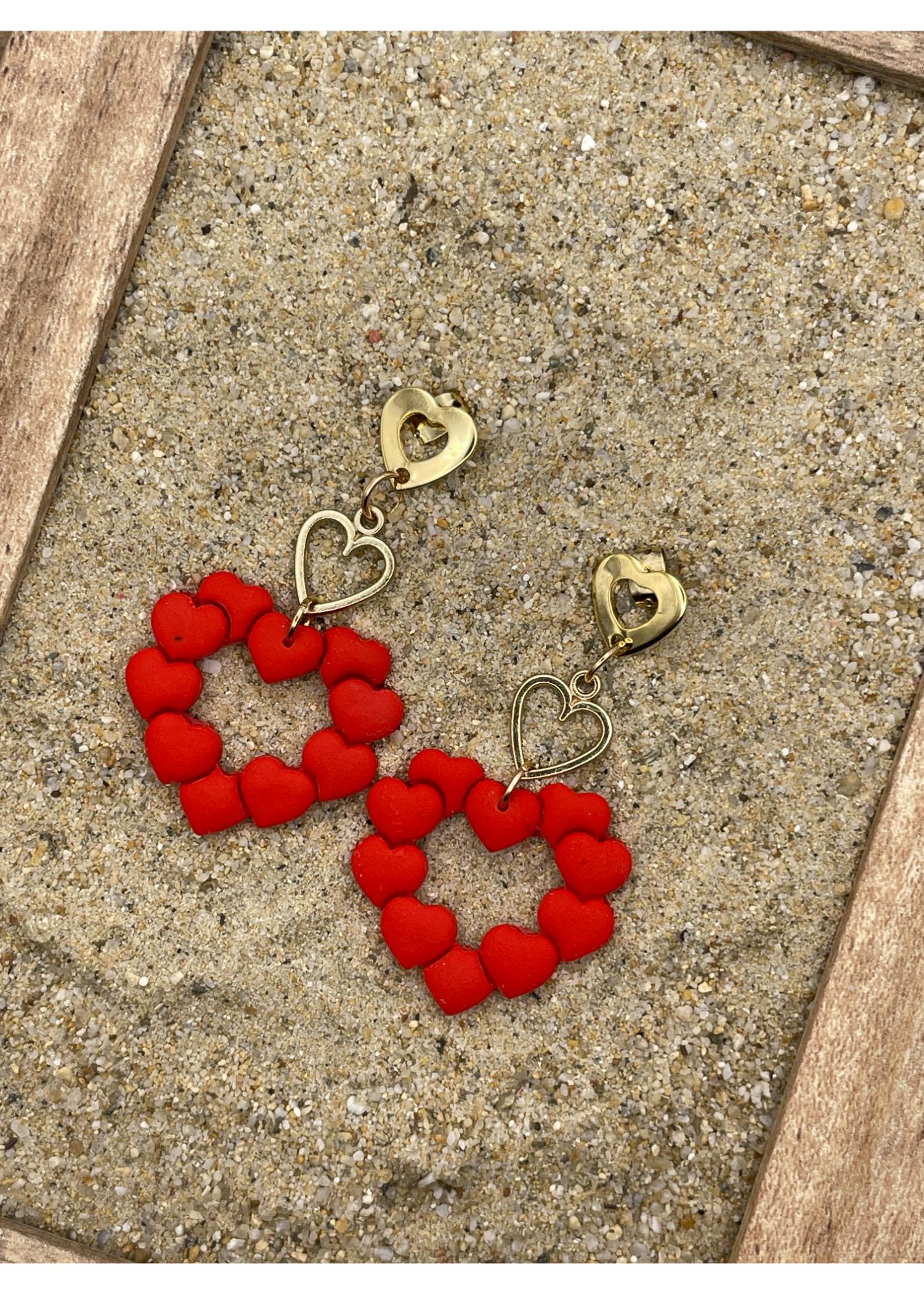 Heart Wreath Dangle Earrings - Image 3
