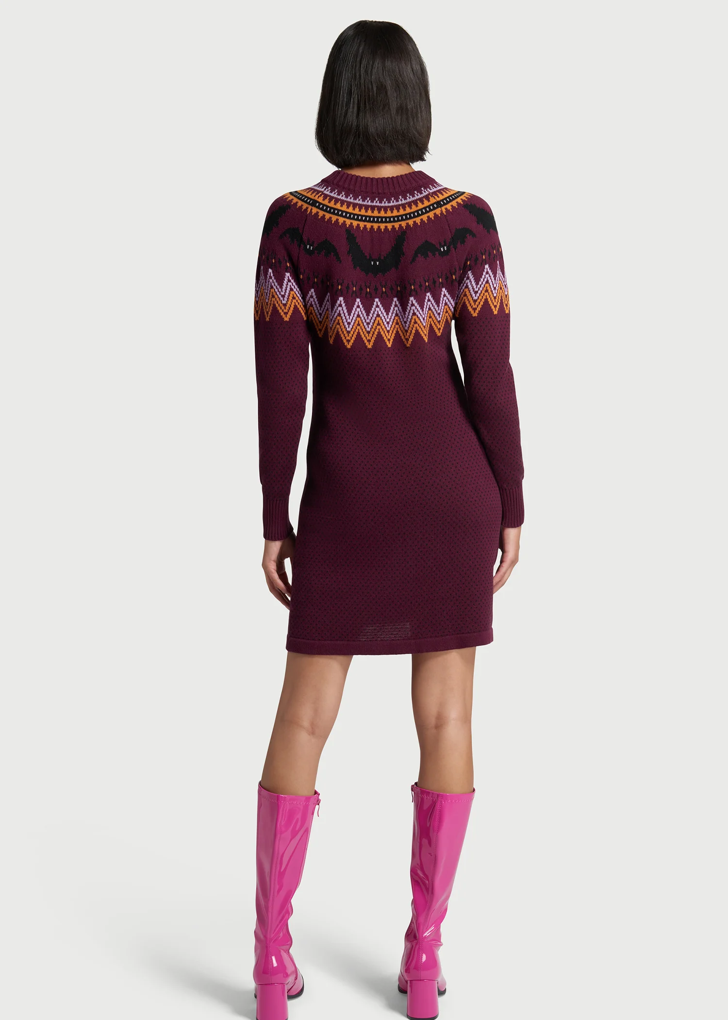 It Be Like 'Bat' Fair Isle Sweater Dress - Image 10