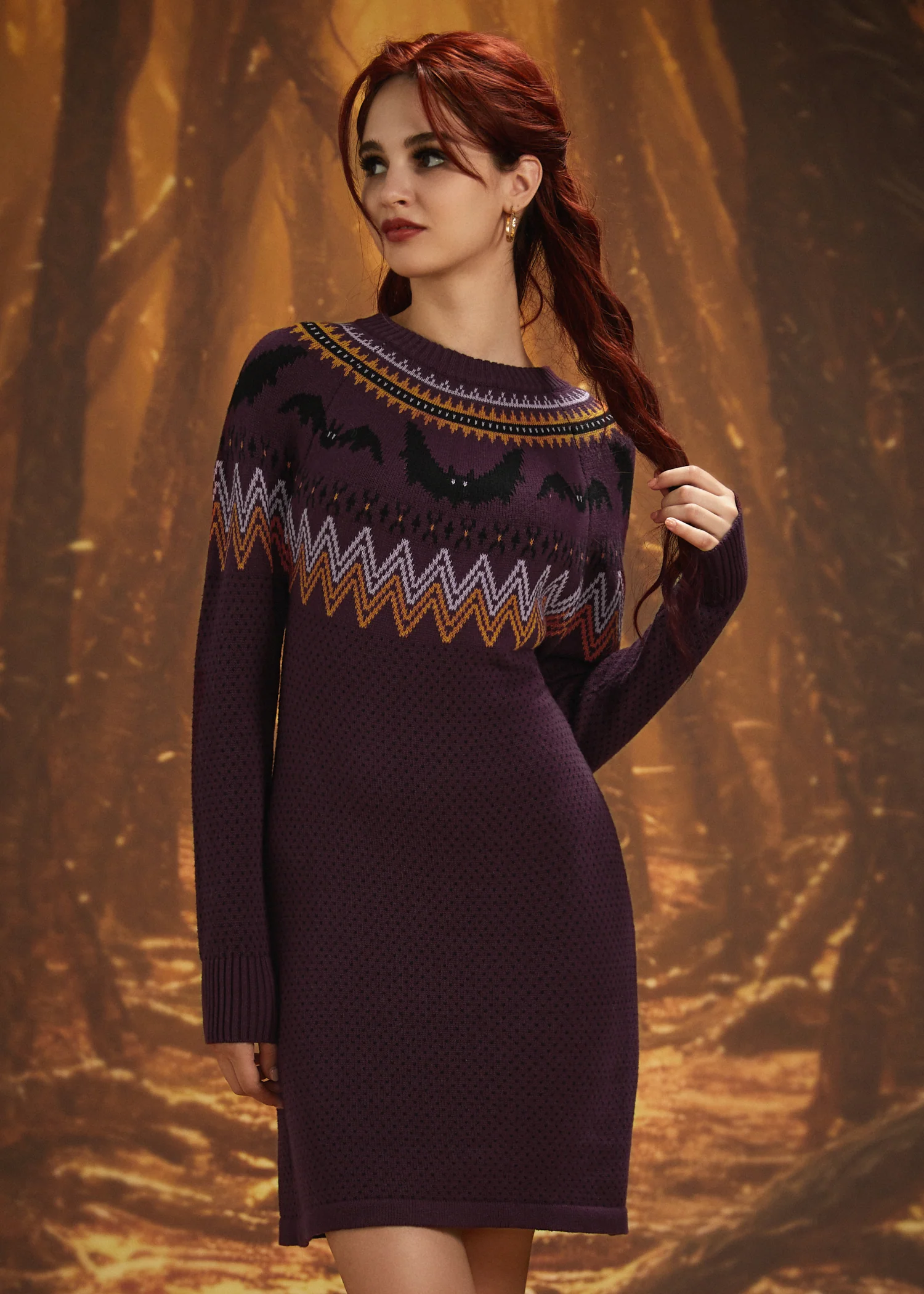 It Be Like 'Bat' Fair Isle Sweater Dress - Image 8
