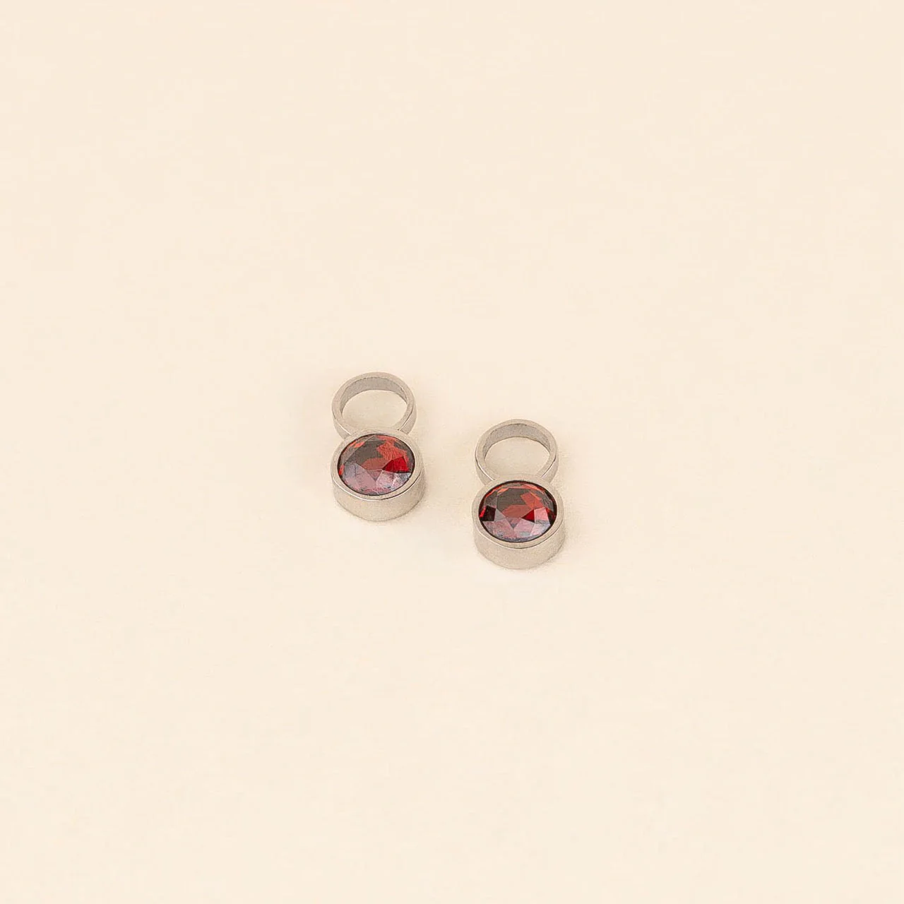 January Birthstone Huggie Hoop Charms - Image 4