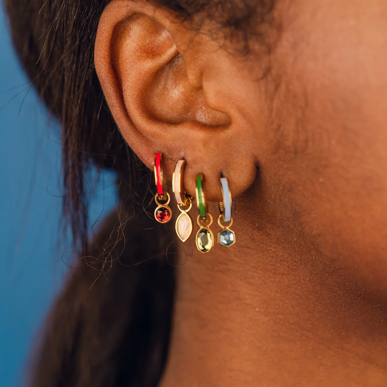 January Birthstone Huggie Hoop Charms - Image 6