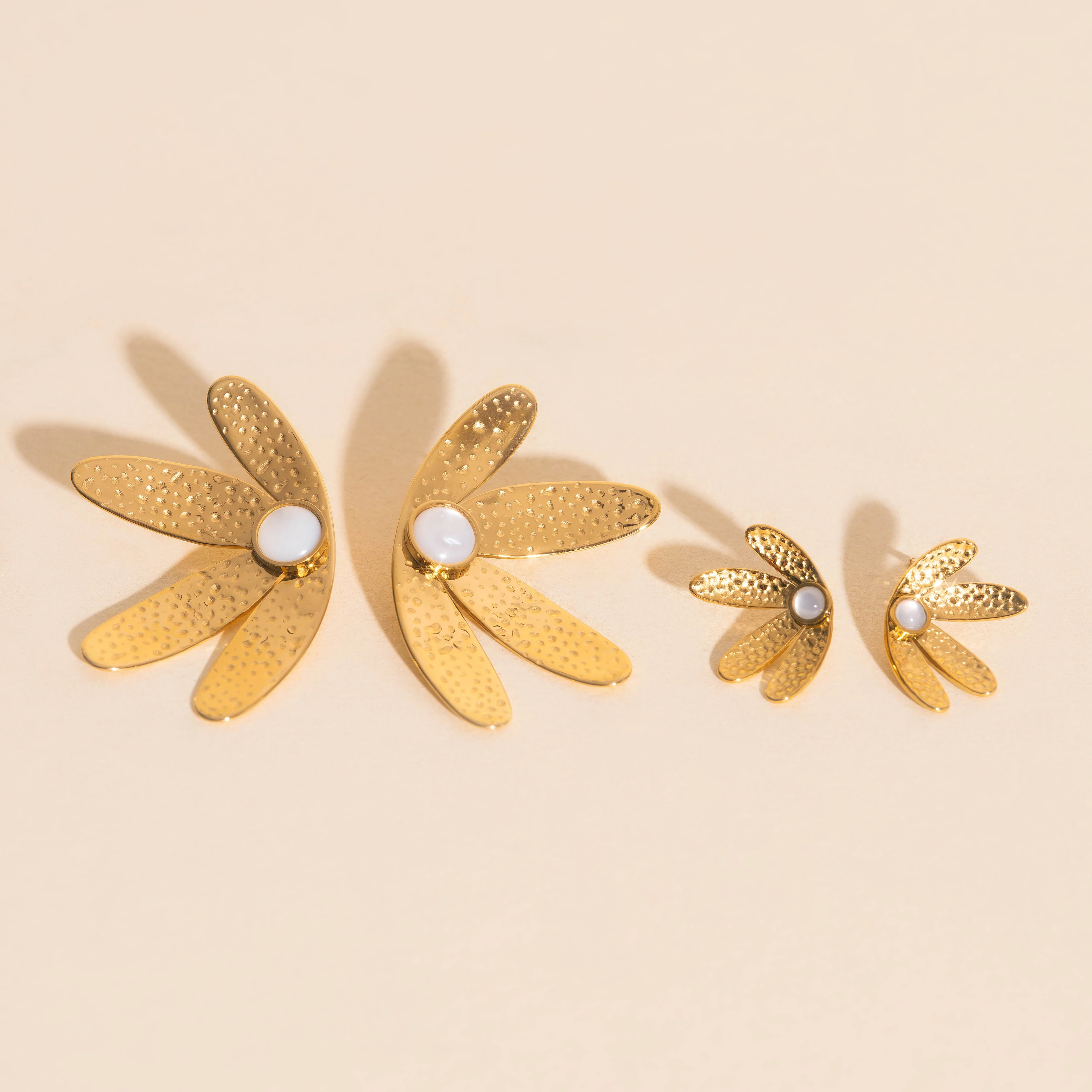 Jumbo Half Bloomed Stud Earrings - Image 6