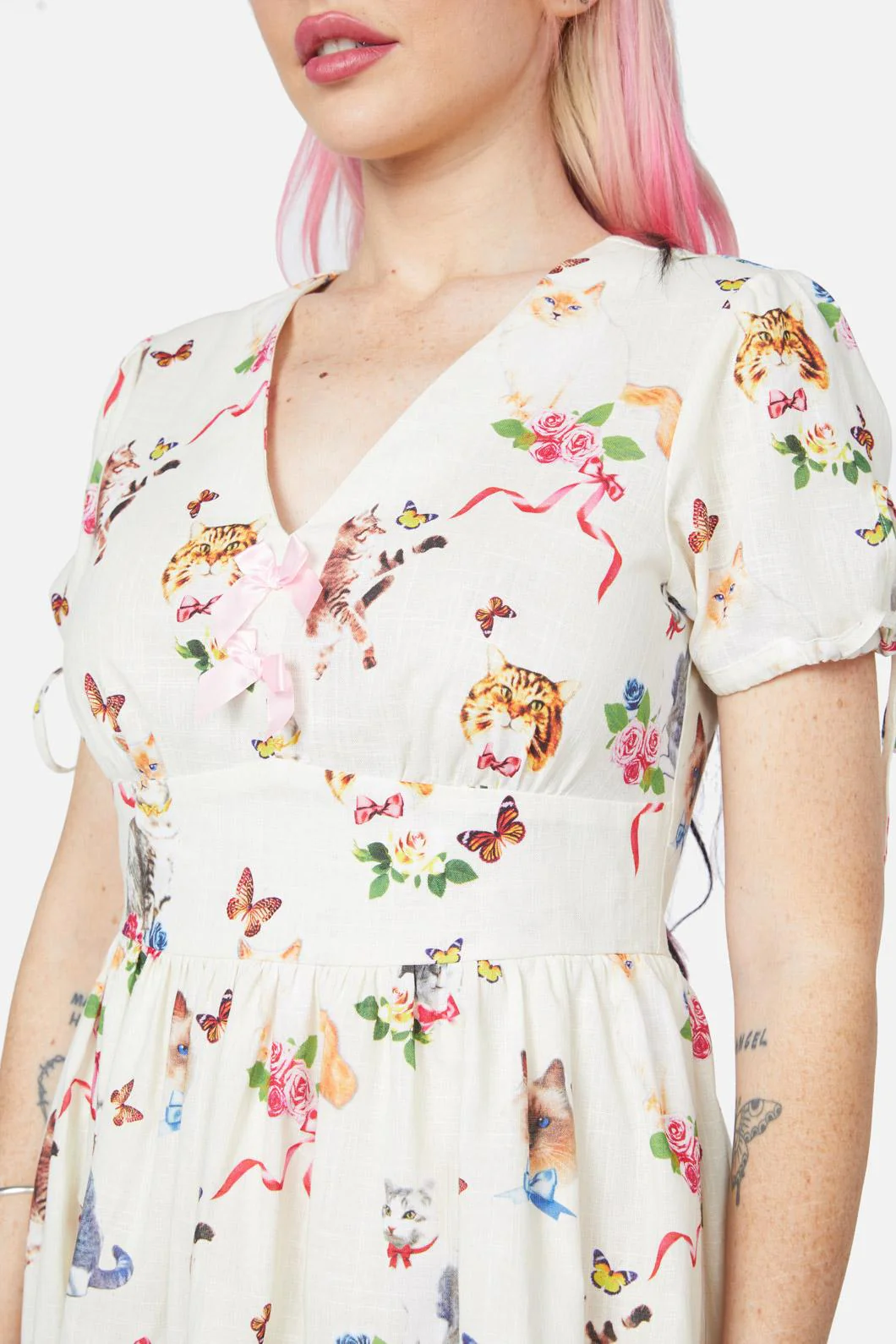 Kitsch Kitty Print Dress - Image 9