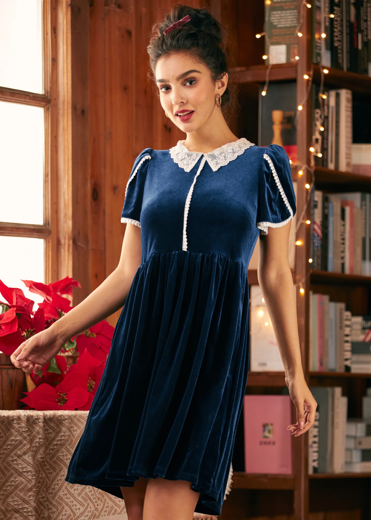 Victorian Whisper Lace Collar Dress - Image 4