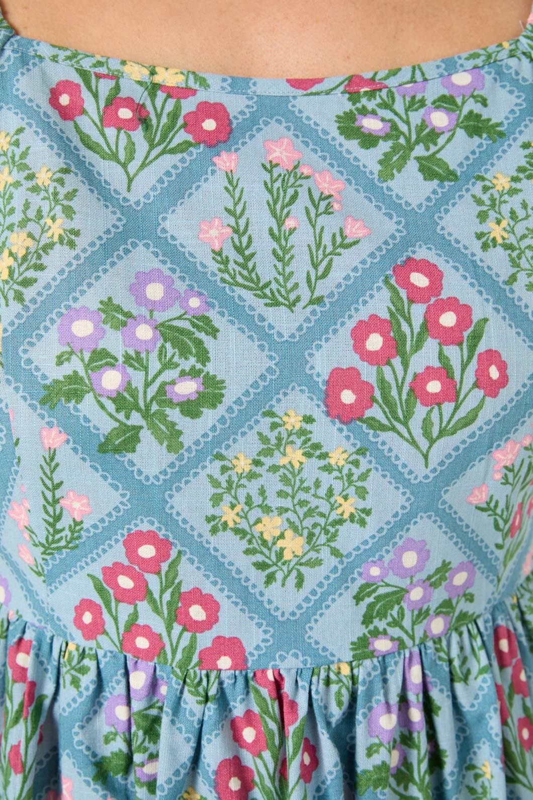 Lattice Floral Mini Dress - Image 2