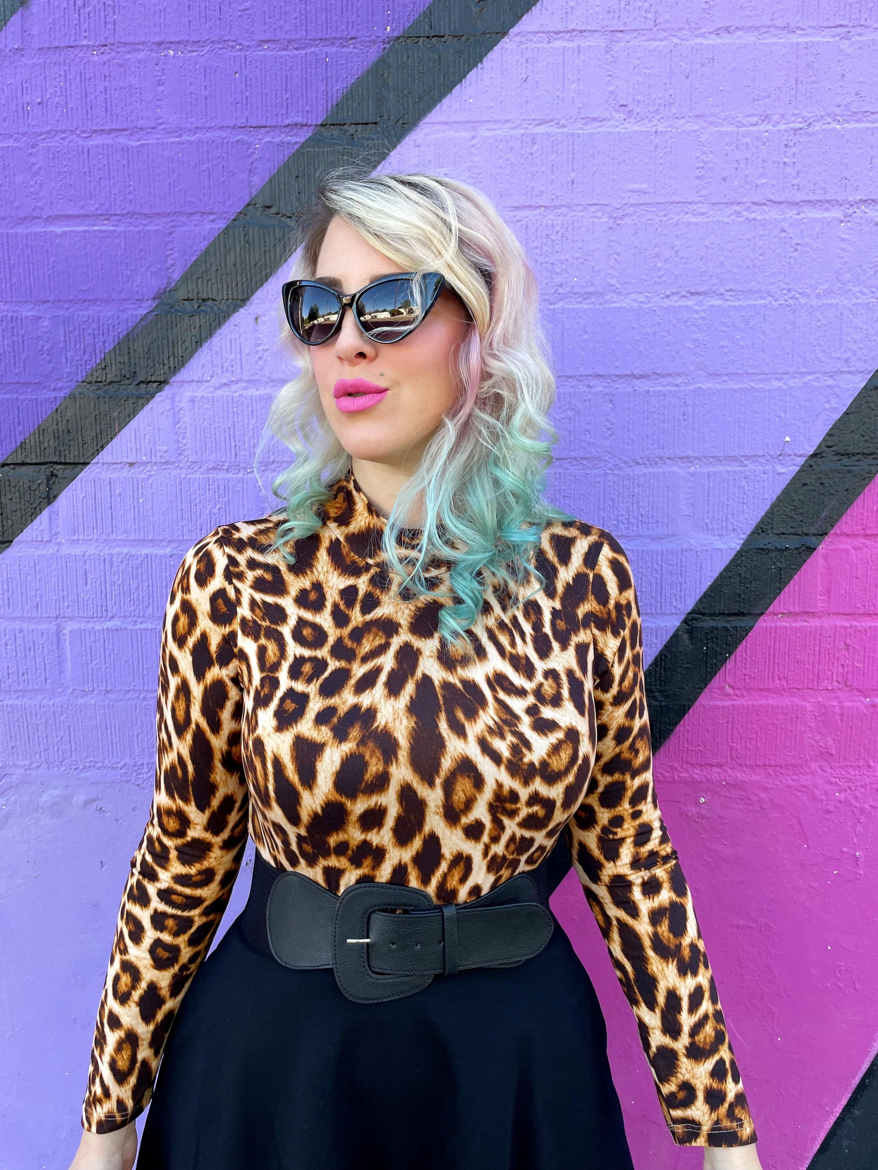 Leopard Mock Neck Top - Image 4