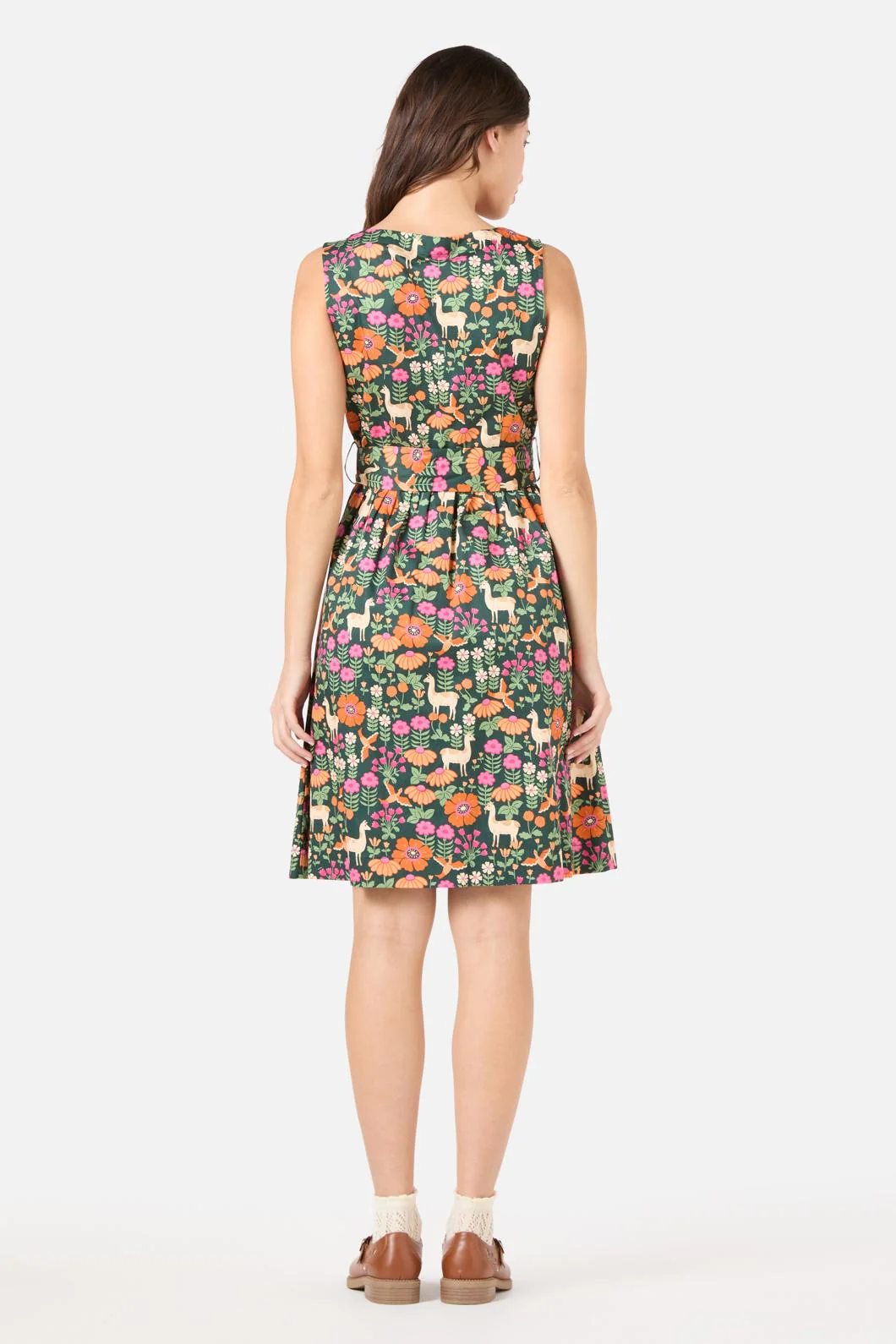 Llama V Neck Sleeveless Dress - Image 4