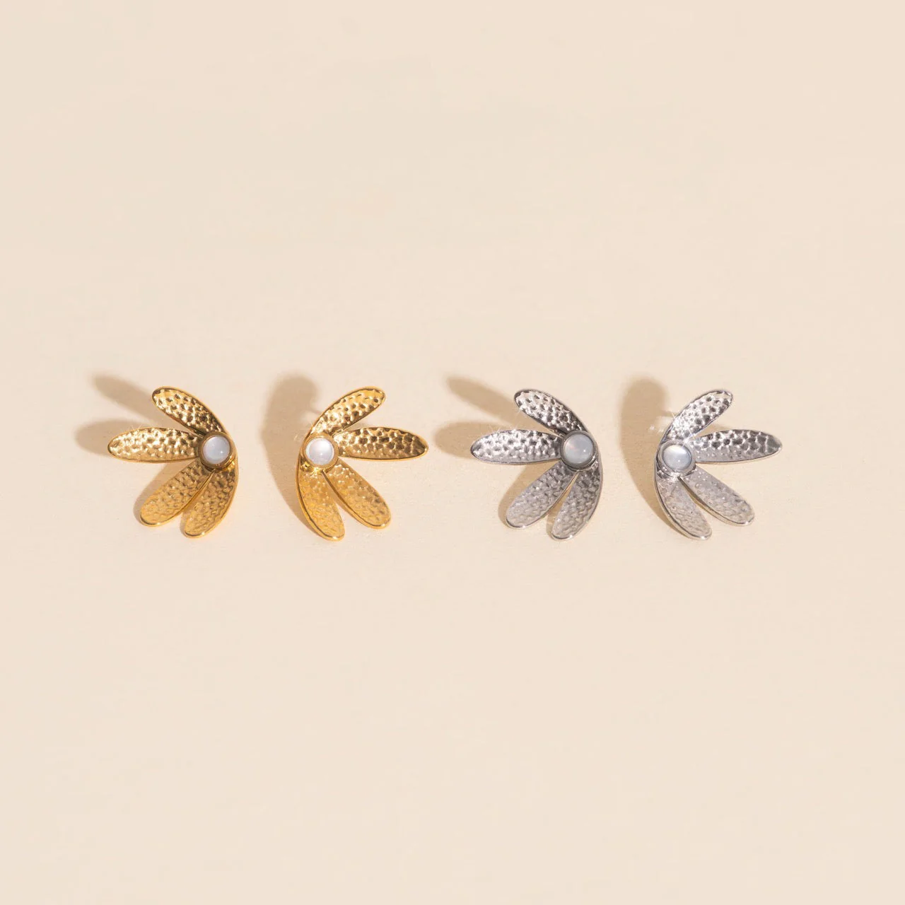 Mini Half Bloomed Stud Earrings - Image 9