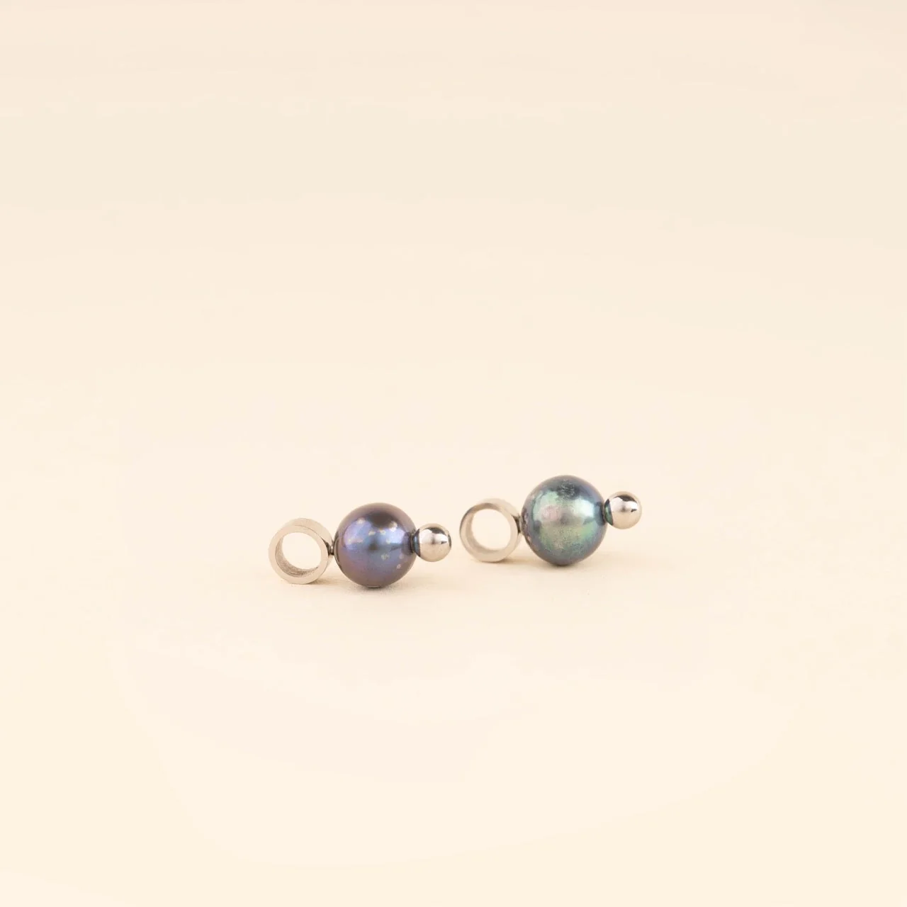 Natural Pearl Huggie Hoop Charms - Image 6